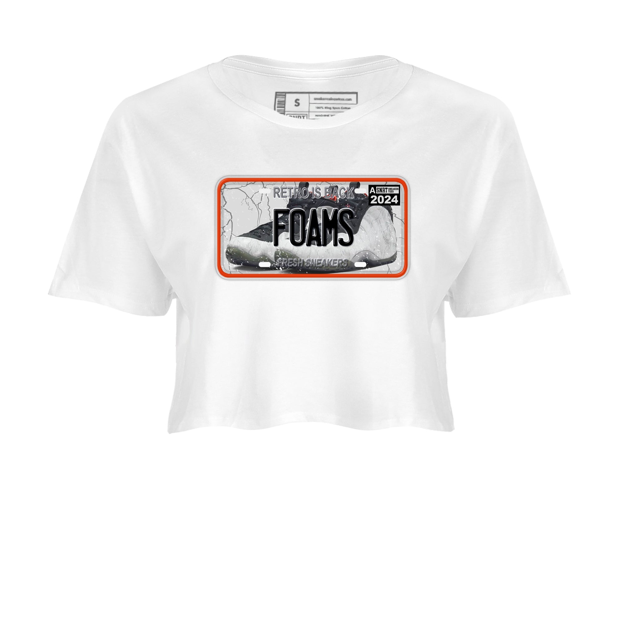 Foams One Jin shirts to match jordans Sneaker Plate sneaker match tees Air Foamposite One Jin match shoes to clothes Drip Gear Zone unisex cotton White 2 crop tee