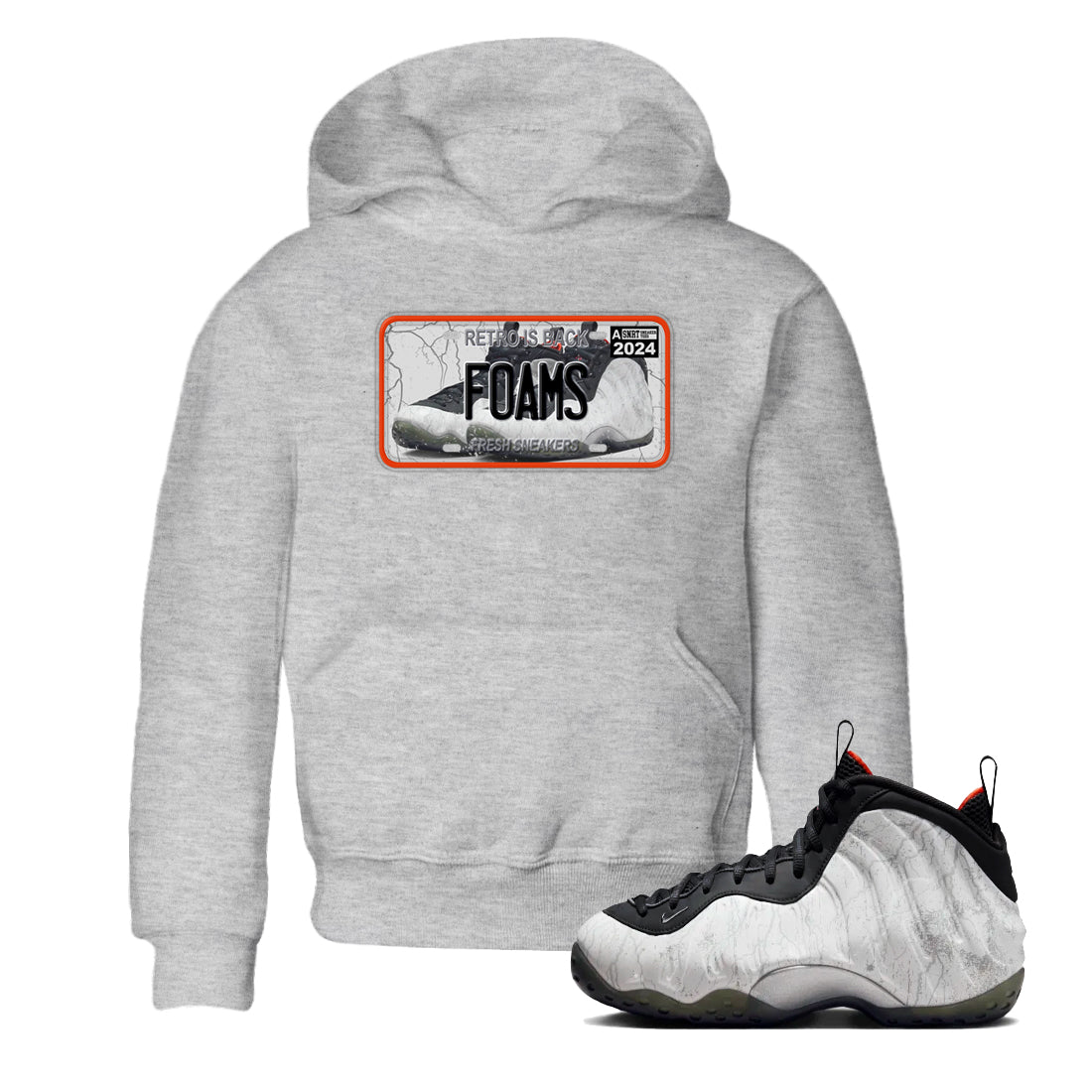 Foams One Jin shirts to match jordans Sneaker Plate sneaker match tees Air Foamposite One Jin match shoes to clothes Drip Gear Zone Youth Baby Heather Grey 1 tee