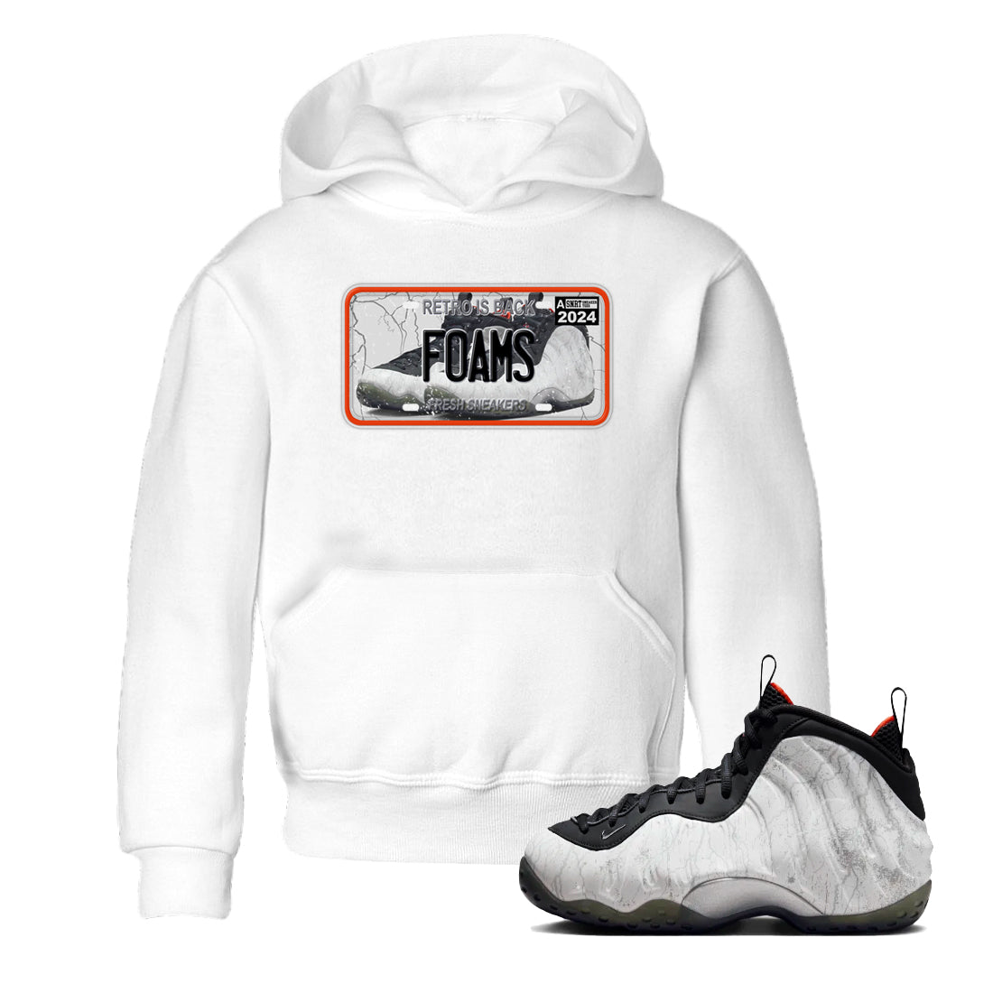 Foams One Jin shirts to match jordans Sneaker Plate sneaker match tees Air Foamposite One Jin match shoes to clothes Drip Gear Zone Youth Baby White 1 tee