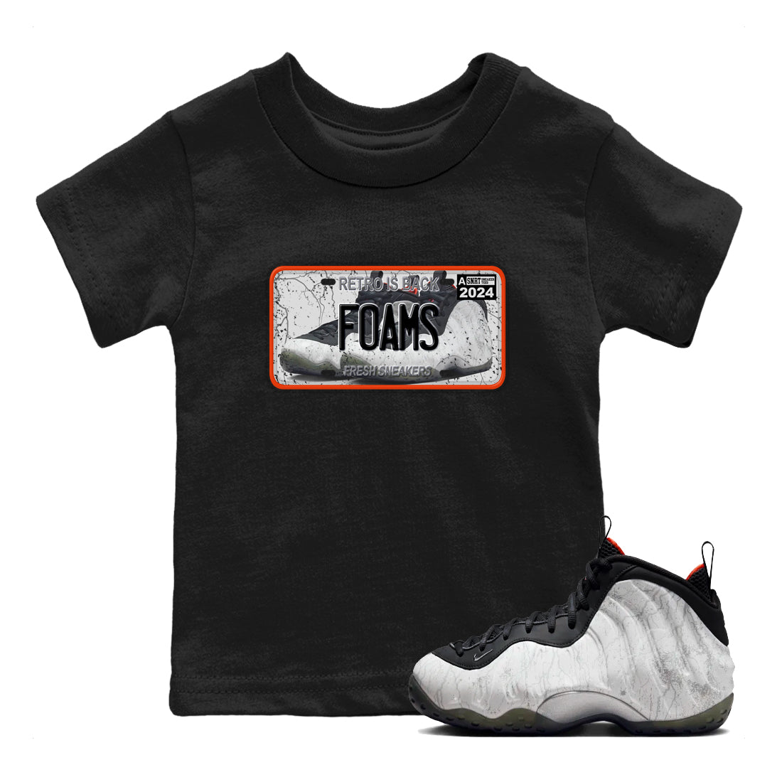 Foams One Jin shirts to match jordans Sneaker Plate sneaker match tees Air Foamposite One Jin match shoes to clothes Drip Gear Zone Youth Baby Black 1 tee