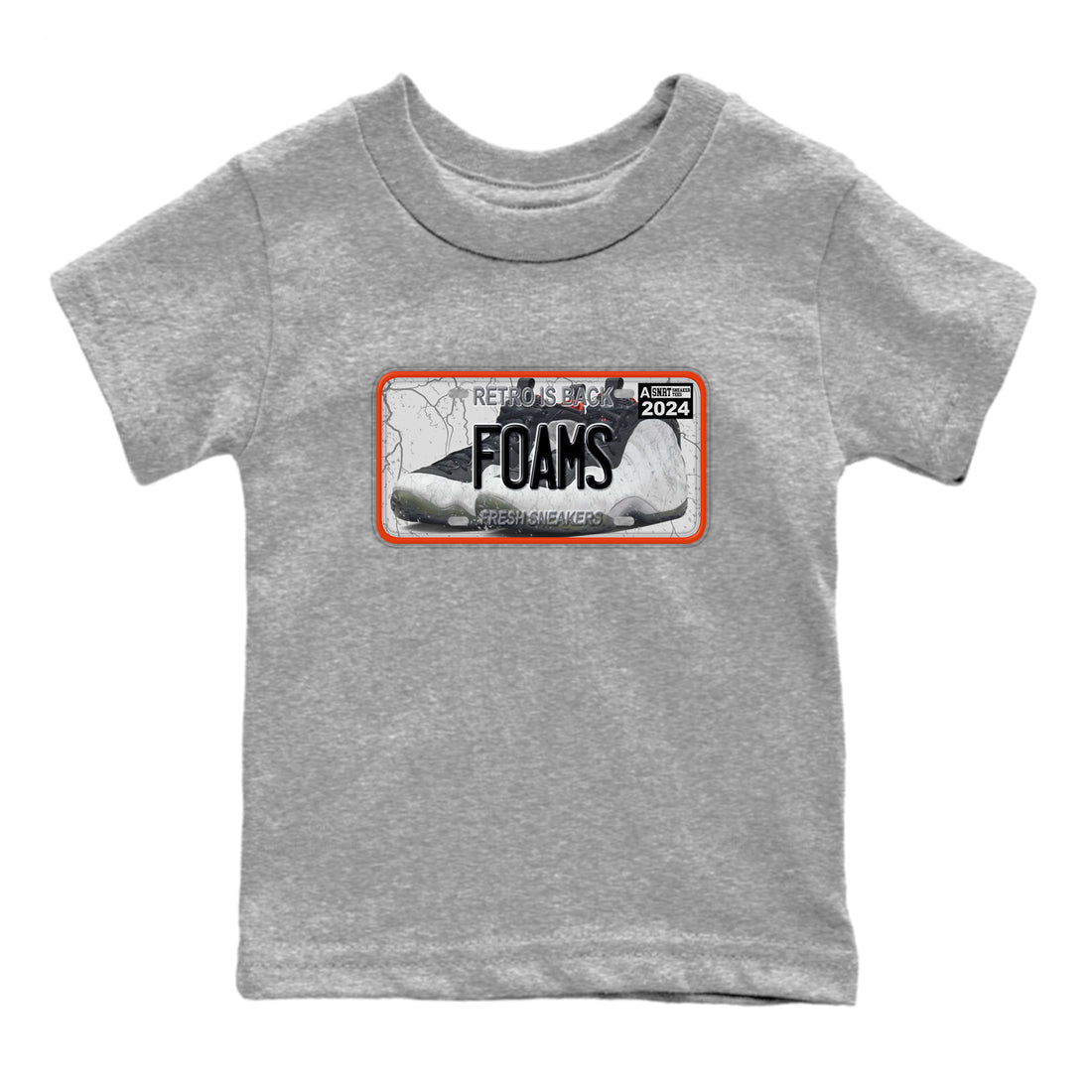 Foams One Jin shirts to match jordans Sneaker Plate sneaker match tees Air Foamposite One Jin match shoes to clothes Drip Gear Zone Youth Baby Heather Grey 2 tee