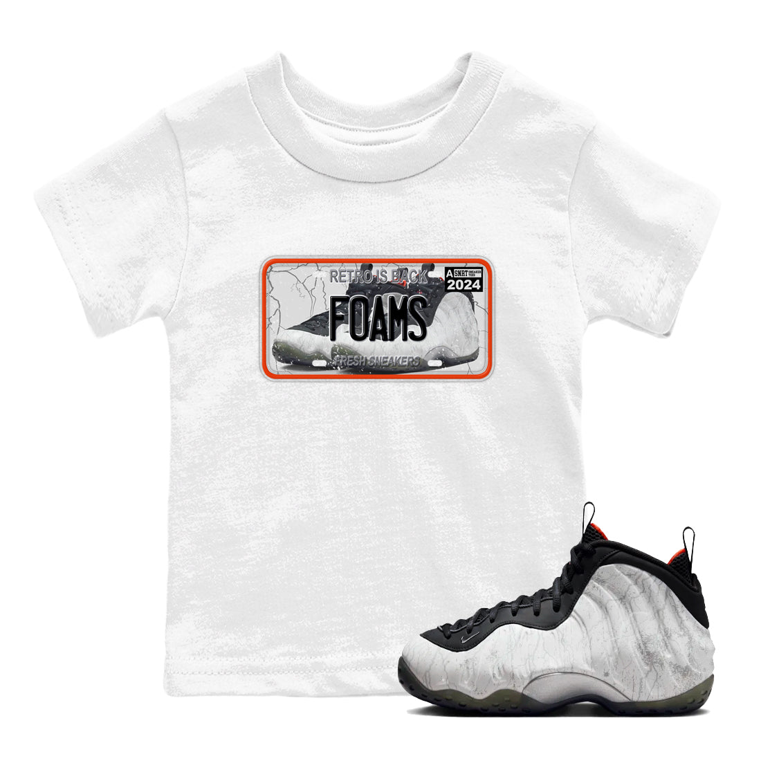Foams One Jin shirts to match jordans Sneaker Plate sneaker match tees Air Foamposite One Jin match shoes to clothes Drip Gear Zone Youth Baby White 1 tee