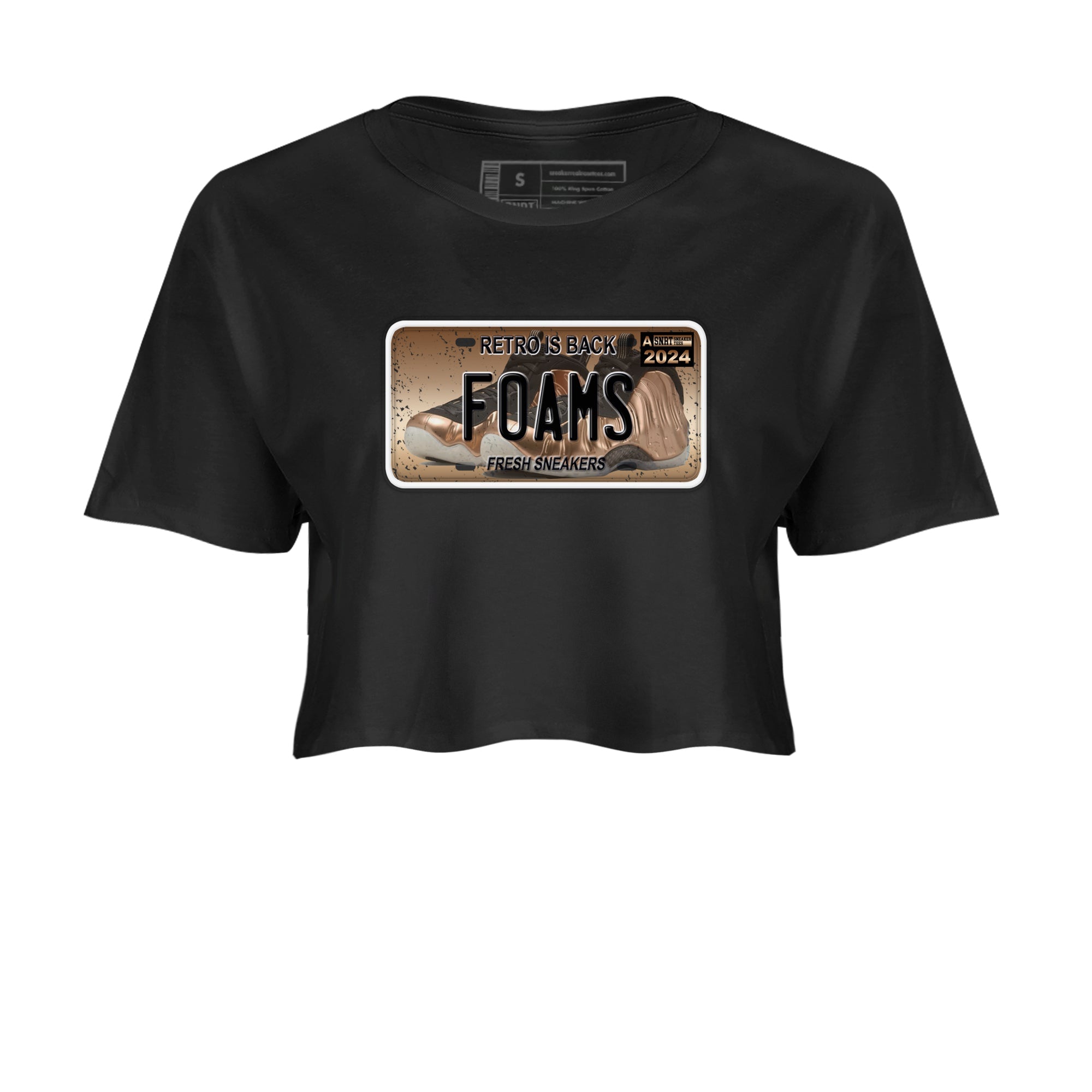 Air Foamposite One Metallic Copper shirts to match jordans Sneaker Plate sneaker match tees Foams One Metallic Copper match shoes to clothes Drip Gear Zone unisex cotton Black 2 crop tee
