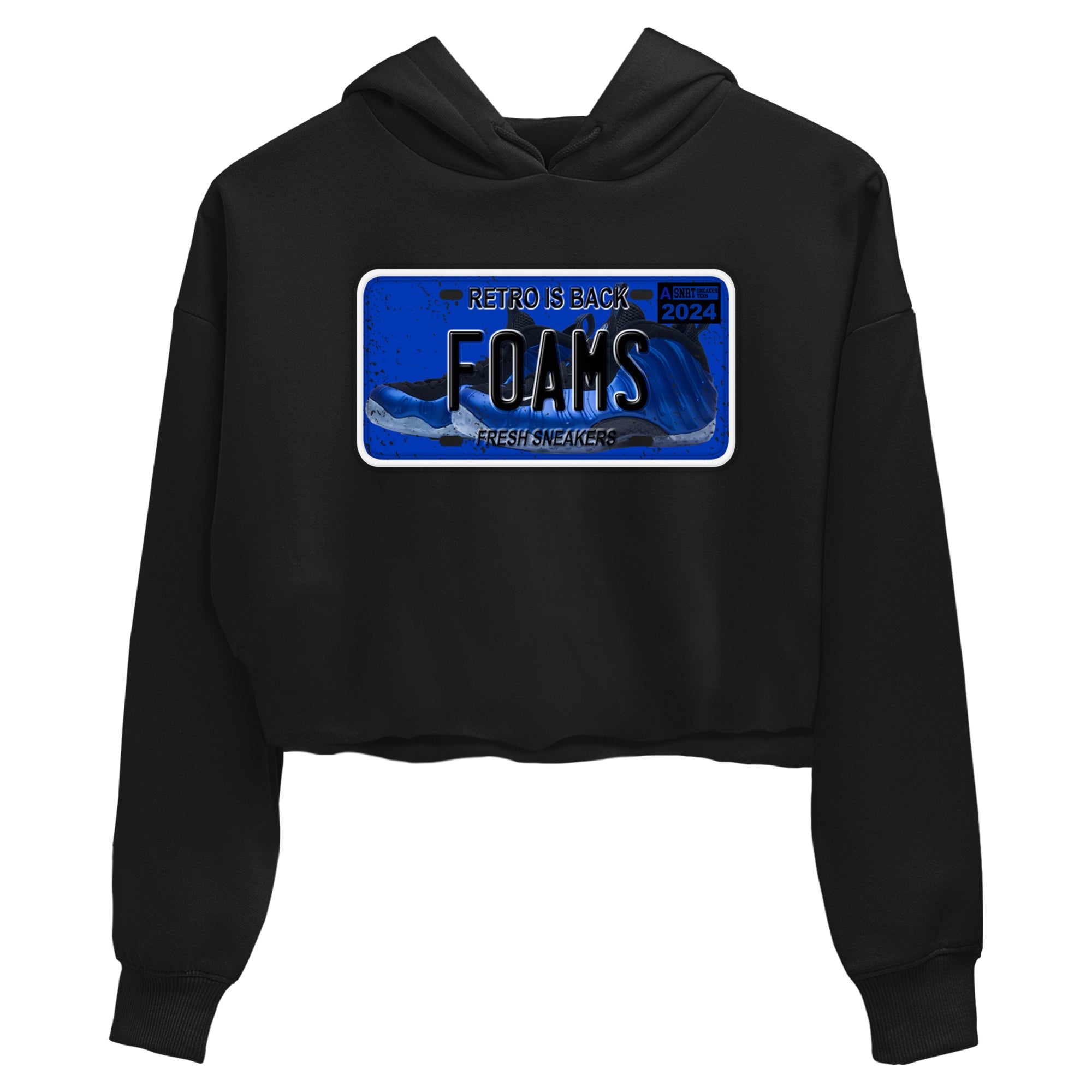 Foams One Royal shirts to match jordans Sneaker Plate sneaker match tees Air Foamposite One Royal match shoes to clothes Drip Gear Zone unisex cotton Black 2 crop tee