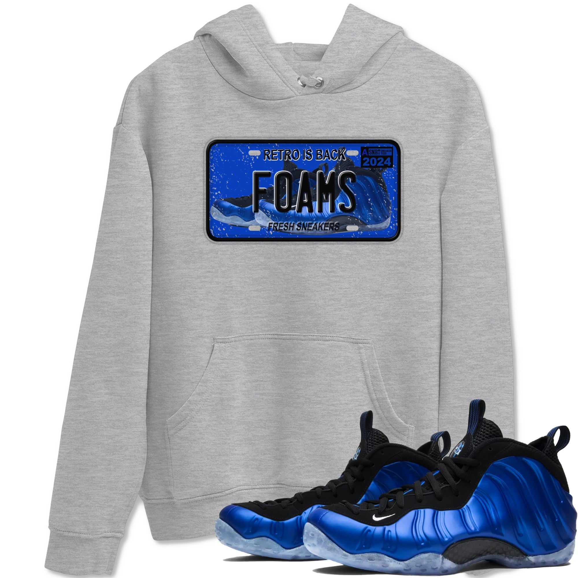 Foams One Royal shirts to match jordans Sneaker Plate sneaker match tees Air Foamposite One Royal match shoes to clothes Drip Gear Zone unisex cotton Heather Grey 1 shirts