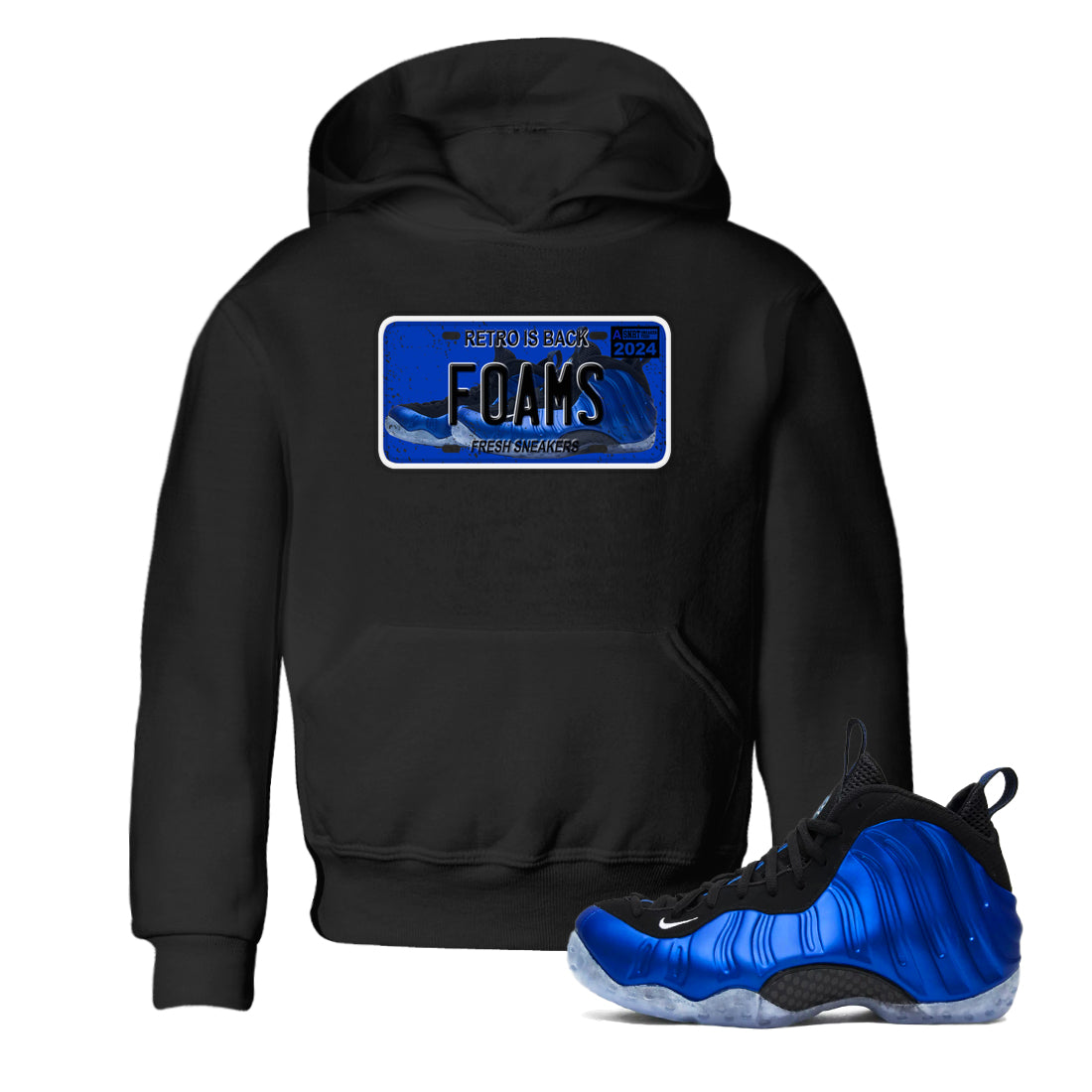 Foams One Royal shirts to match jordans Sneaker Plate sneaker match tees Air Foamposite One Royal match shoes to clothes Drip Gear Zone Youth Baby Black 1 tee