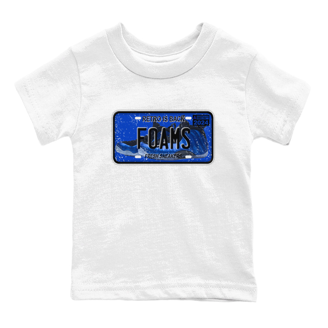 Foams One Royal shirts to match jordans Sneaker Plate sneaker match tees Air Foamposite One Royal match shoes to clothes Drip Gear Zone Youth Baby White 2 tee
