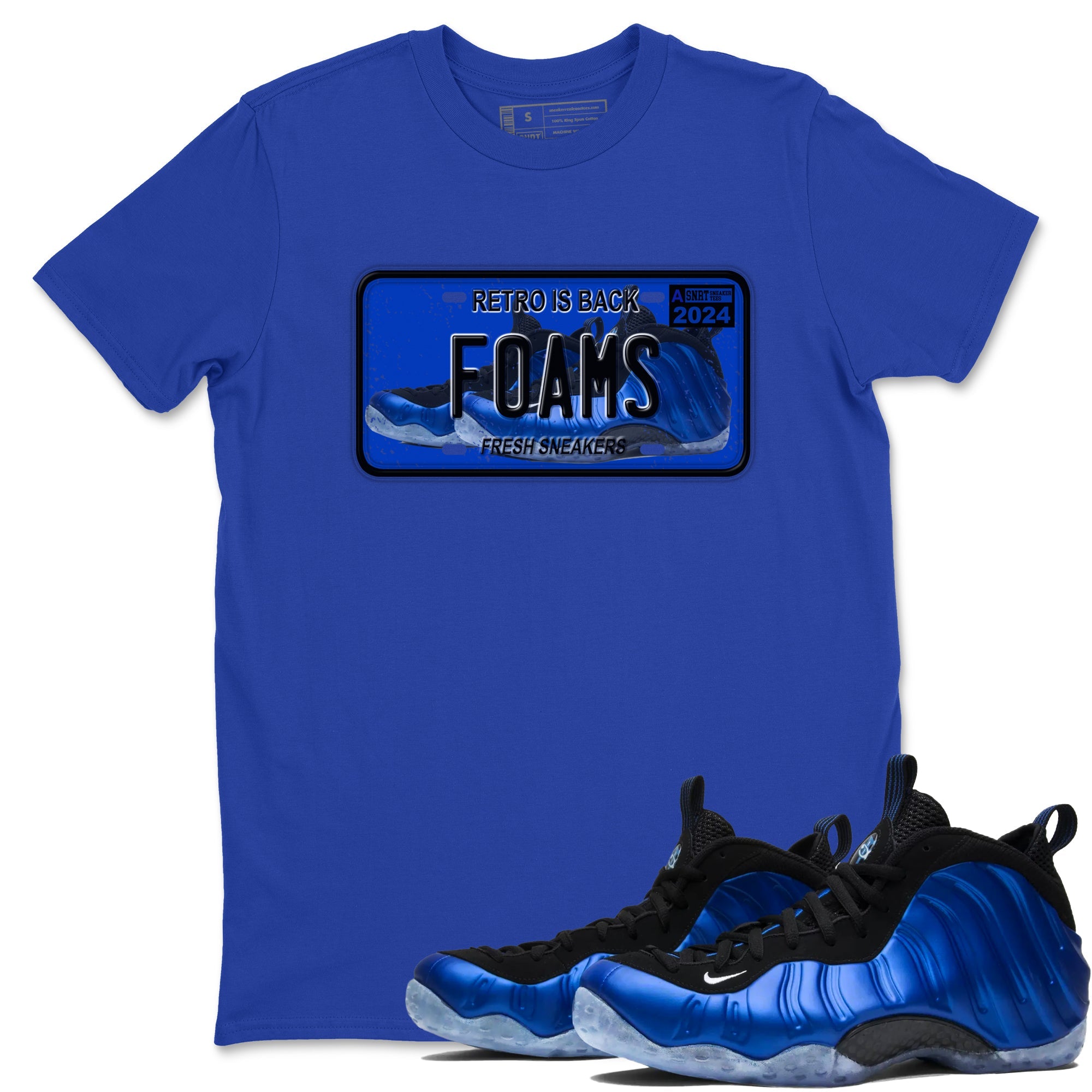 Foams One Royal shirts to match jordans Sneaker Plate sneaker match tees Air Foamposite One Royal match shoes to clothes Drip Gear Zone unisex cotton Royal Blue 1 shirts