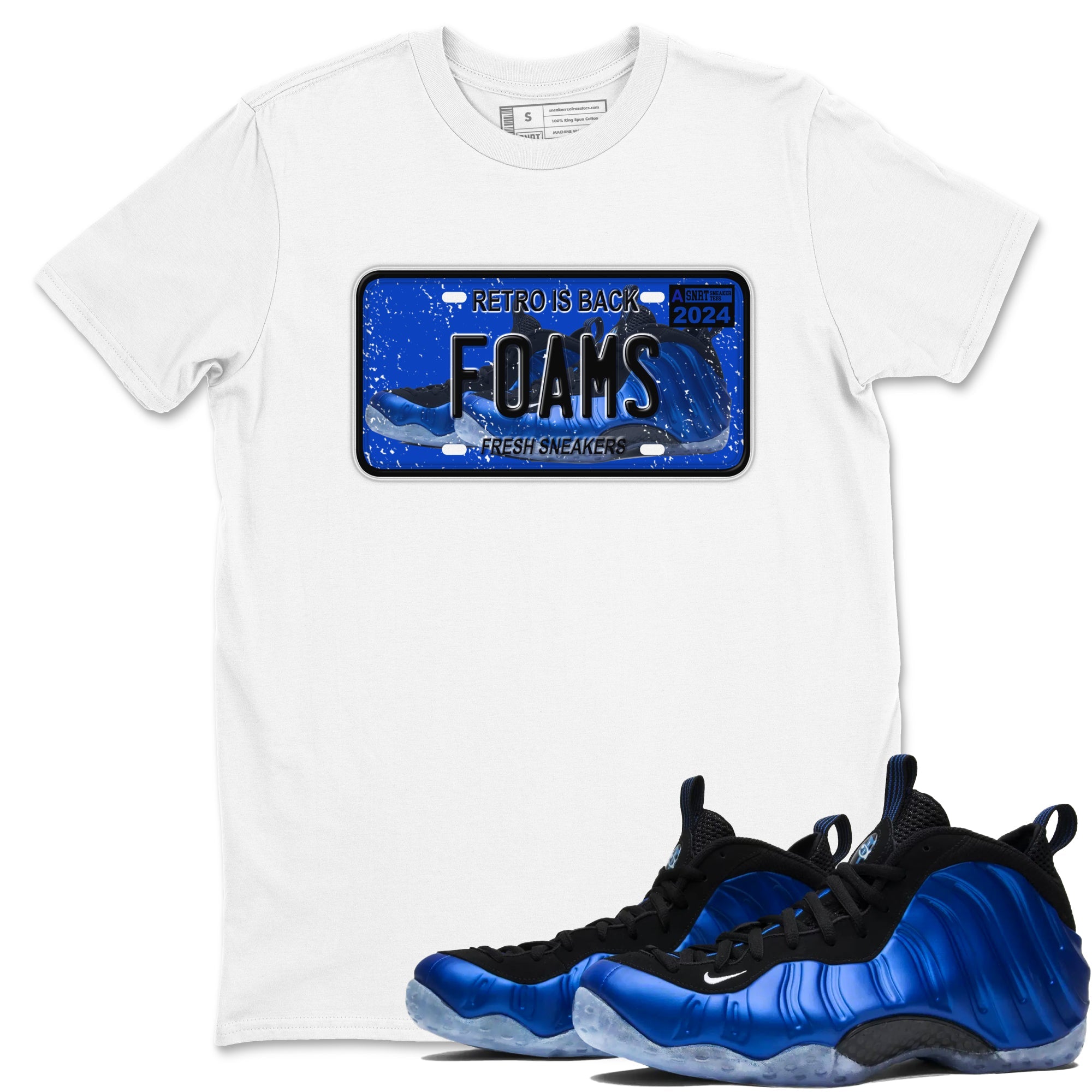 Foams One Royal shirts to match jordans Sneaker Plate sneaker match tees Air Foamposite One Royal match shoes to clothes Drip Gear Zone unisex cotton White 1 shirts