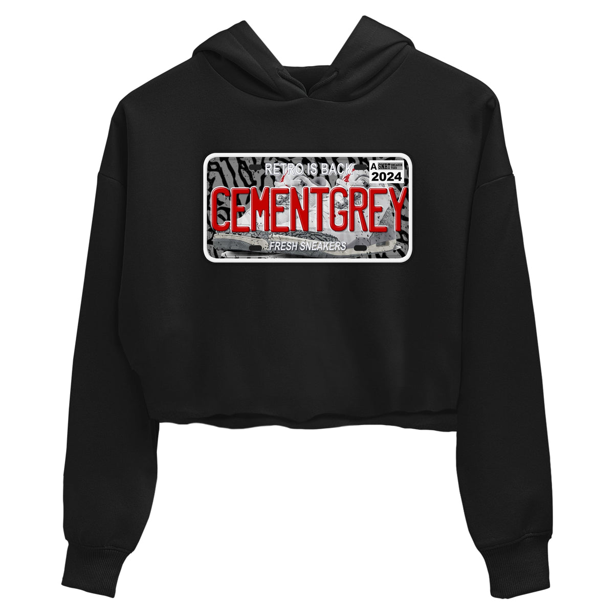 3s Cement Grey shirts to match jordans Sneaker Plate sneaker match tees Air Jordan 3 Cement Grey Drip Gear Zone unisex cotton Black 2 Crop Shirts