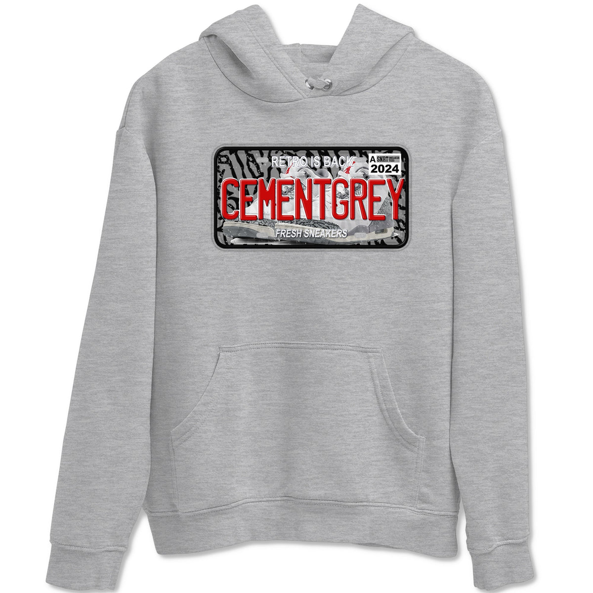3s Cement Grey shirts to match jordans Sneaker Plate sneaker match tees Air Jordan 3 Cement Grey Drip Gear Zone unisex cotton Heather Grey 2 crew neck shirts
