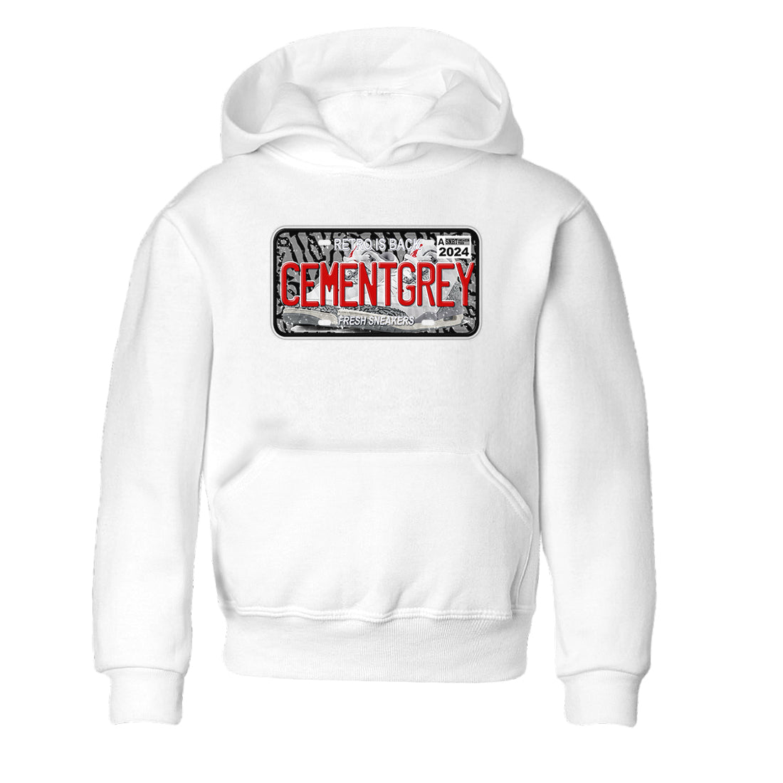 3s Cement Grey shirts to match jordans Sneaker Plate sneaker match tees Air Jordan 3 Cement Grey Drip Gear Zone Youth Baby White 2 crew neck shirts