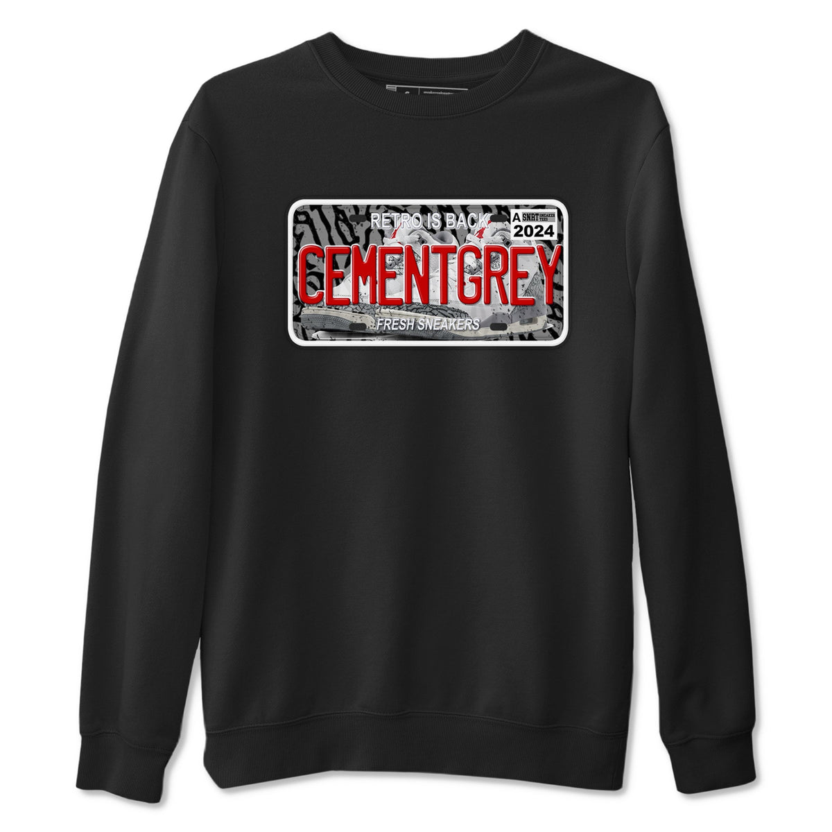 3s Cement Grey shirts to match jordans Sneaker Plate sneaker match tees Air Jordan 3 Cement Grey Drip Gear Zone unisex cotton Black 2 crew neck shirts