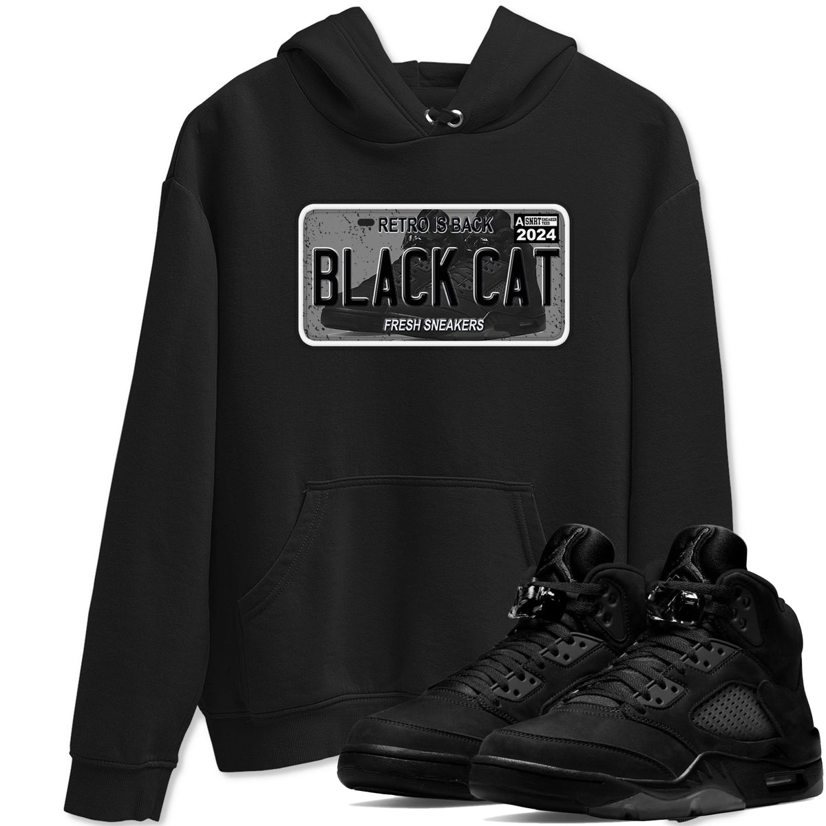 5s Black Cat shirts to match jordans Sneaker Plate sneaker match tees Air Jordan 5 Black Cat Drip Gear Zone unisex cotton Black 1 crew neck shirts