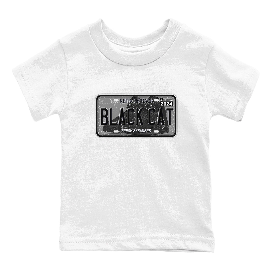5s Black Cat shirts to match jordans Sneaker Plate sneaker match tees Air Jordan 5 Black Cat Drip Gear Zone Youth Baby White 2 crew neck shirts