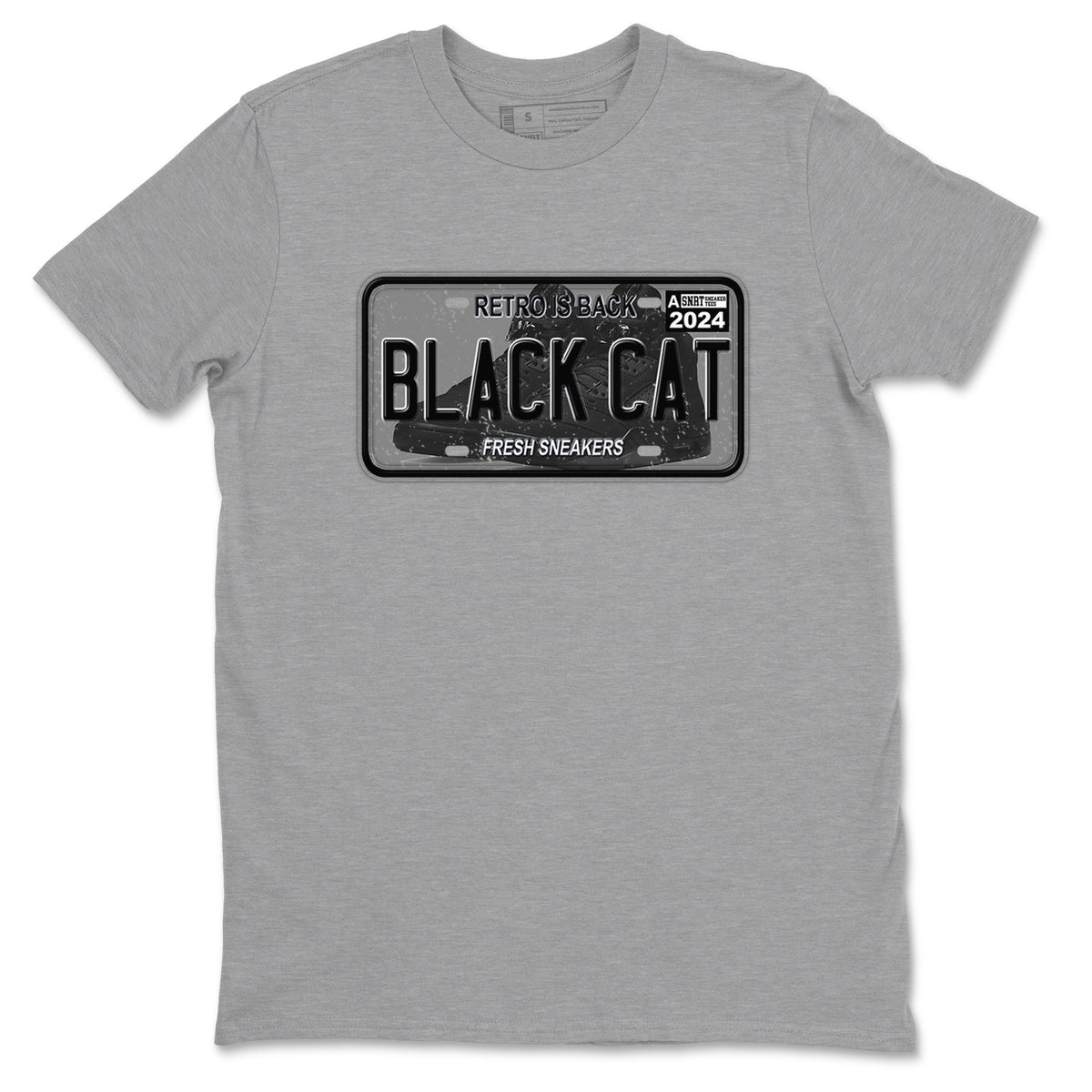5s Black Cat shirts to match jordans Sneaker Plate sneaker match tees Air Jordan 5 Black Cat Drip Gear Zone unisex cotton Heather Grey 2 crew neck shirts