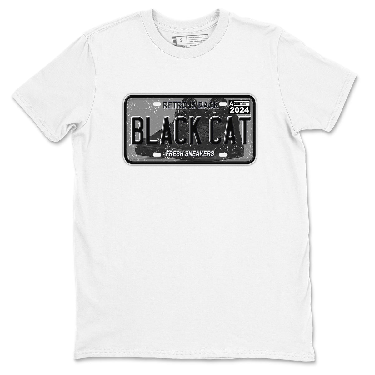 5s Black Cat shirts to match jordans Sneaker Plate sneaker match tees Air Jordan 5 Black Cat Drip Gear Zone unisex cotton White 2 crew neck shirts