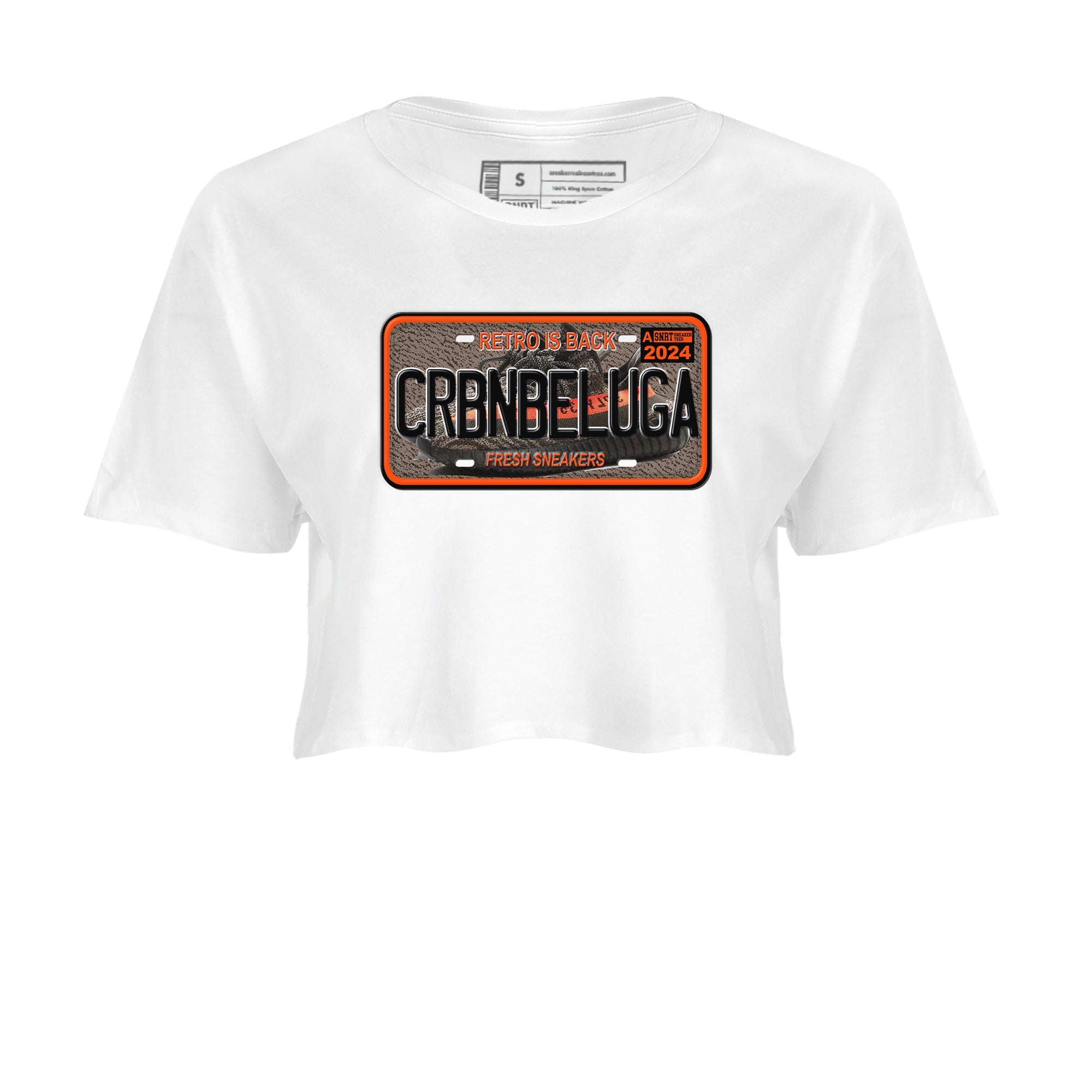Yeezy 350 Carbon Beluga shirts to match jordans Sneaker Plate sneaker match tees Yeezy 350 Carbon Beluga match shoes to clothes Drip Gear Zone unisex cotton White 2 crop tee