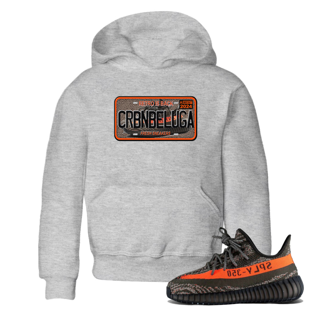 Yeezy 350 Carbon Beluga shirts to match jordans Sneaker Plate sneaker match tees Yeezy 350 Carbon Beluga match shoes to clothes Drip Gear Zone Youth Baby Heather Grey 1 tee