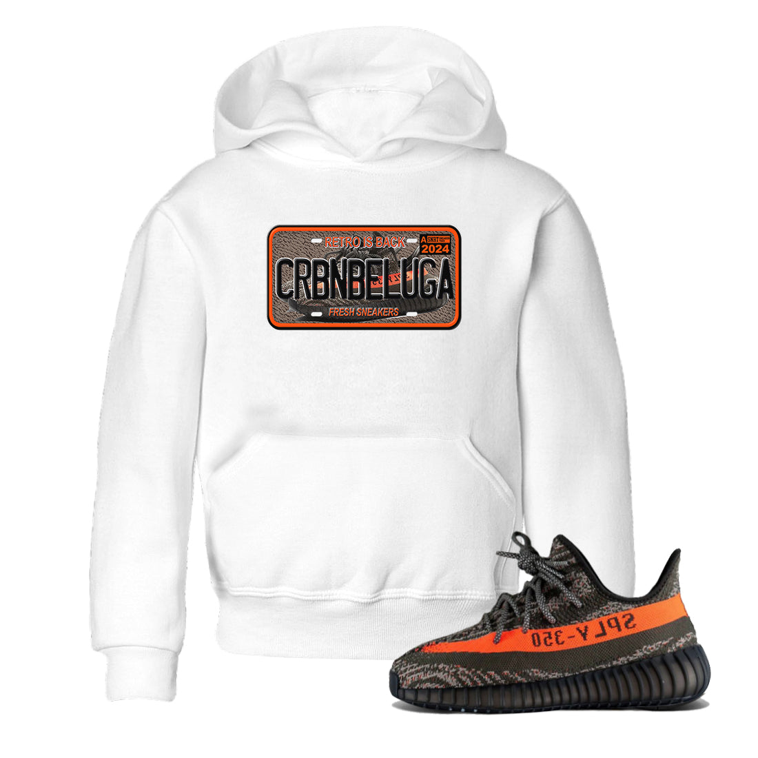 Yeezy 350 Carbon Beluga shirts to match jordans Sneaker Plate sneaker match tees Yeezy 350 Carbon Beluga match shoes to clothes Drip Gear Zone Youth Baby White 1 tee