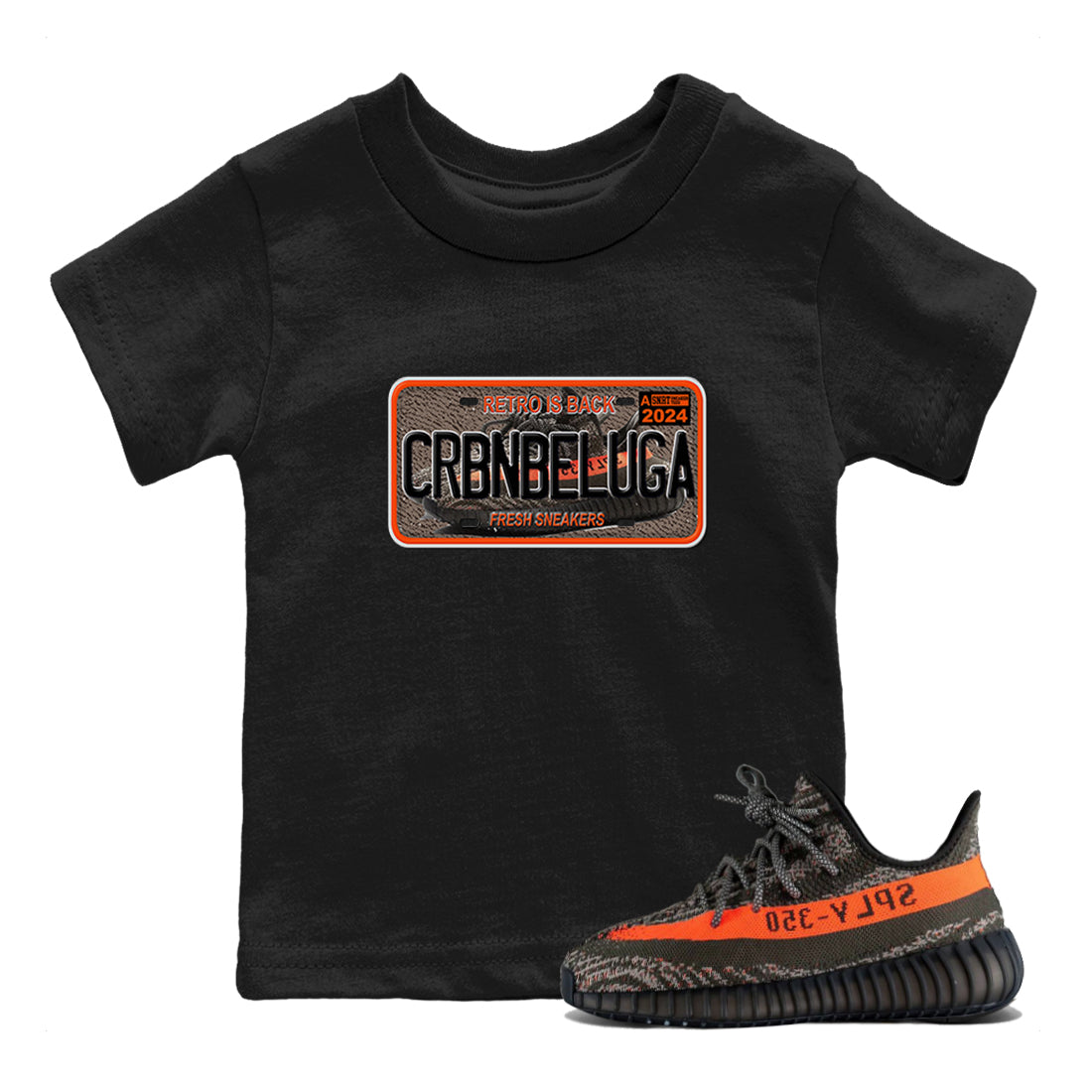 Yeezy 350 Carbon Beluga shirts to match jordans Sneaker Plate sneaker match tees Yeezy 350 Carbon Beluga match shoes to clothes Drip Gear Zone Youth Baby Black 1 tee