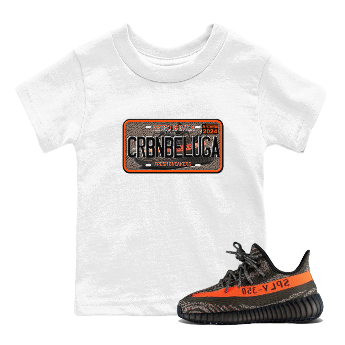 Yeezy 350 Carbon Beluga shirts to match jordans Sneaker Plate sneaker match tees Yeezy 350 Carbon Beluga match shoes to clothes Drip Gear Zone Youth Baby White 1 tee