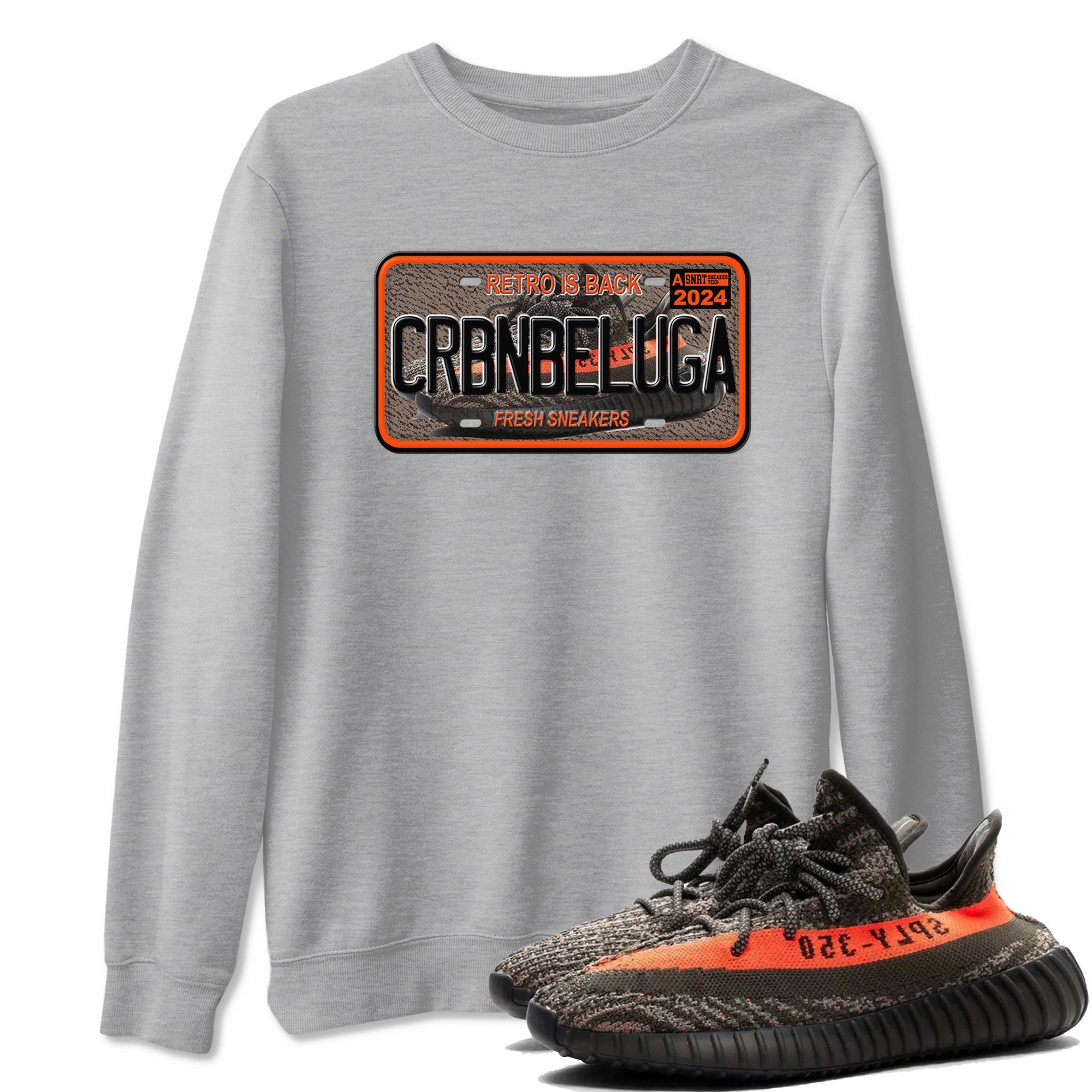 Yeezy 350 Carbon Beluga shirts to match jordans Sneaker Plate sneaker match tees Yeezy 350 Carbon Beluga match shoes to clothes Drip Gear Zone unisex cotton Heather Grey 1 shirts