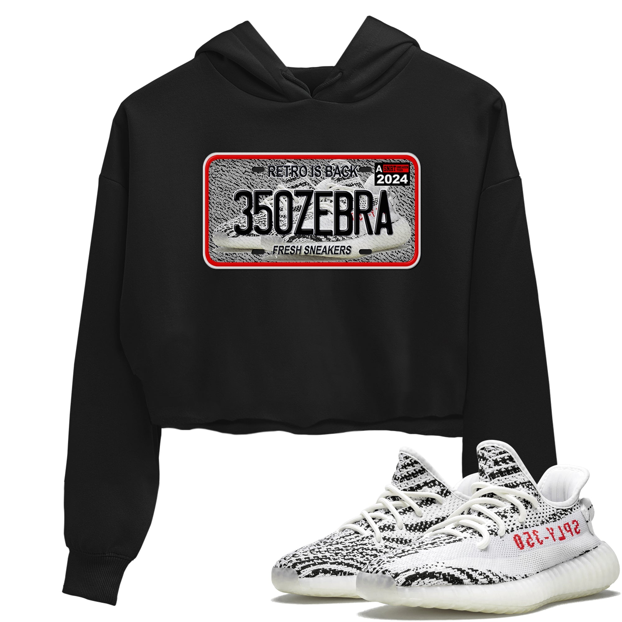 Yeezy 350 Zebra shirts to match jordans Sneaker Plate sneaker match tees Yeezy 350 Zebra match shoes to clothes Drip Gear Zone unisex cotton Black 1 crop tee