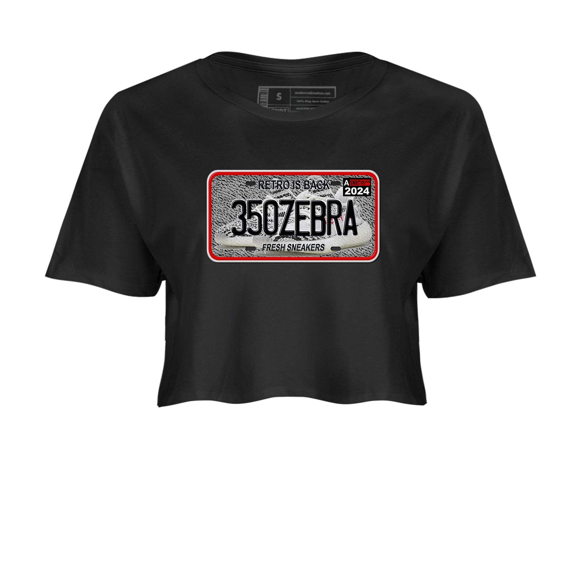 Yeezy 350 Zebra shirts to match jordans Sneaker Plate sneaker match tees Yeezy 350 Zebra match shoes to clothes Drip Gear Zone unisex cotton Black 2 crop tee