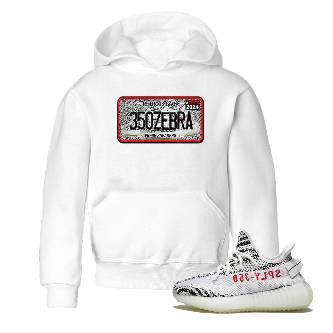 Yeezy 350 Zebra shirts to match jordans Sneaker Plate sneaker match tees Yeezy 350 Zebra match shoes to clothes Drip Gear Zone Youth Baby White 1 tee
