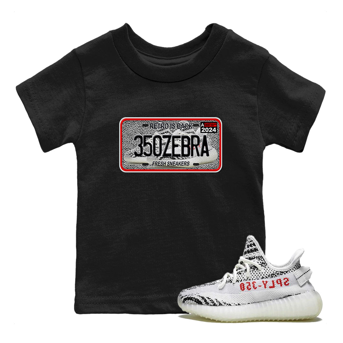 Yeezy 350 Zebra shirts to match jordans Sneaker Plate sneaker match tees Yeezy 350 Zebra match shoes to clothes Drip Gear Zone Youth Baby Black 1 tee