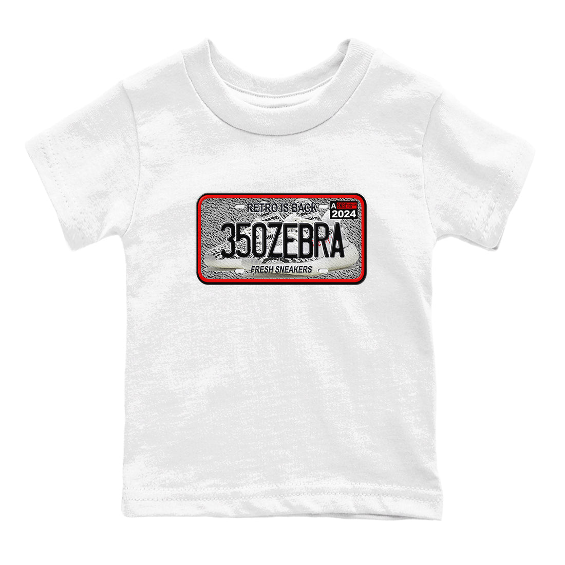 Yeezy 350 Zebra shirts to match jordans Sneaker Plate sneaker match tees Yeezy 350 Zebra match shoes to clothes Drip Gear Zone Youth Baby White 2 tee