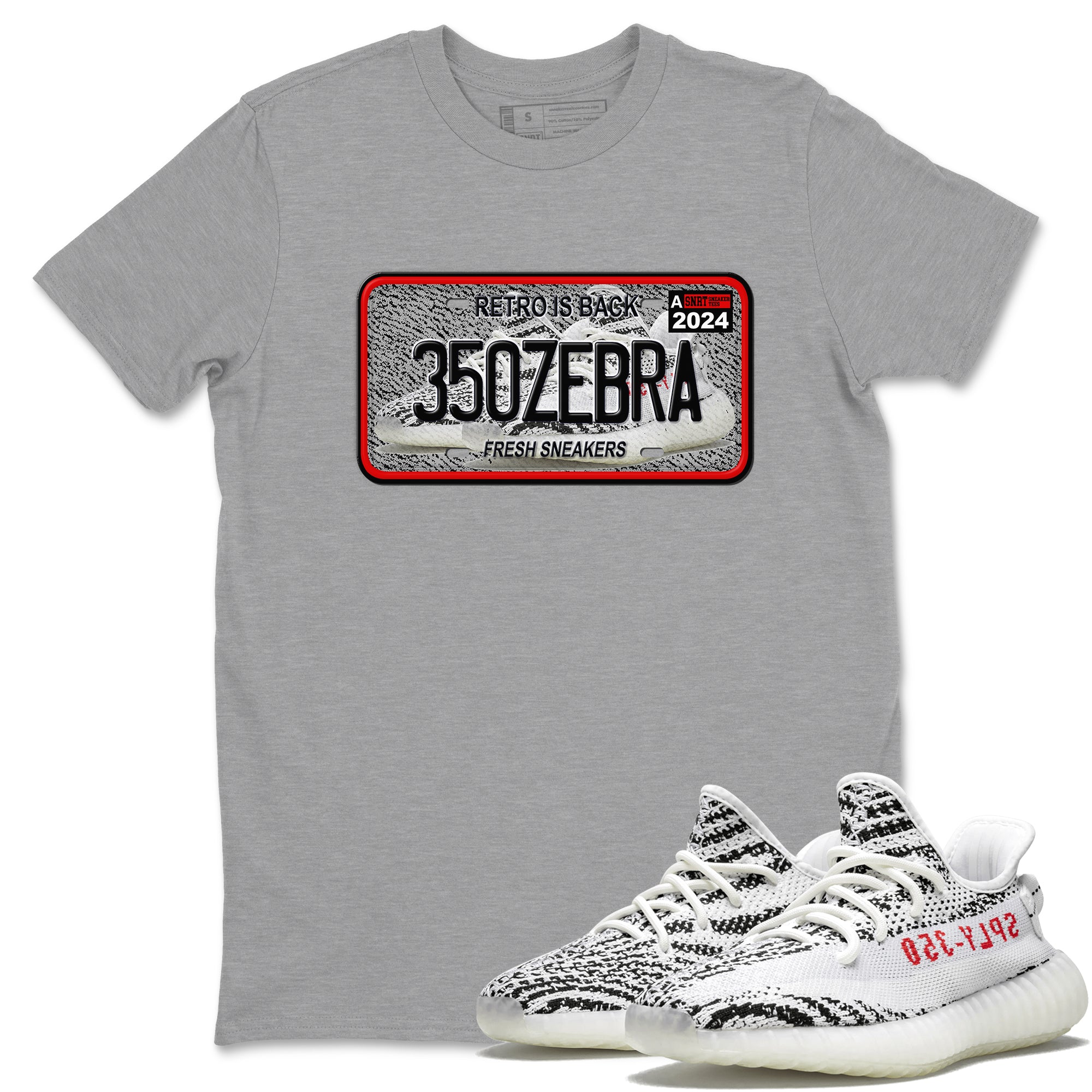 Yeezy 350 Zebra shirts to match jordans Sneaker Plate sneaker match tees Yeezy 350 Zebra match shoes to clothes Drip Gear Zone unisex cotton Heather Grey 1 shirts