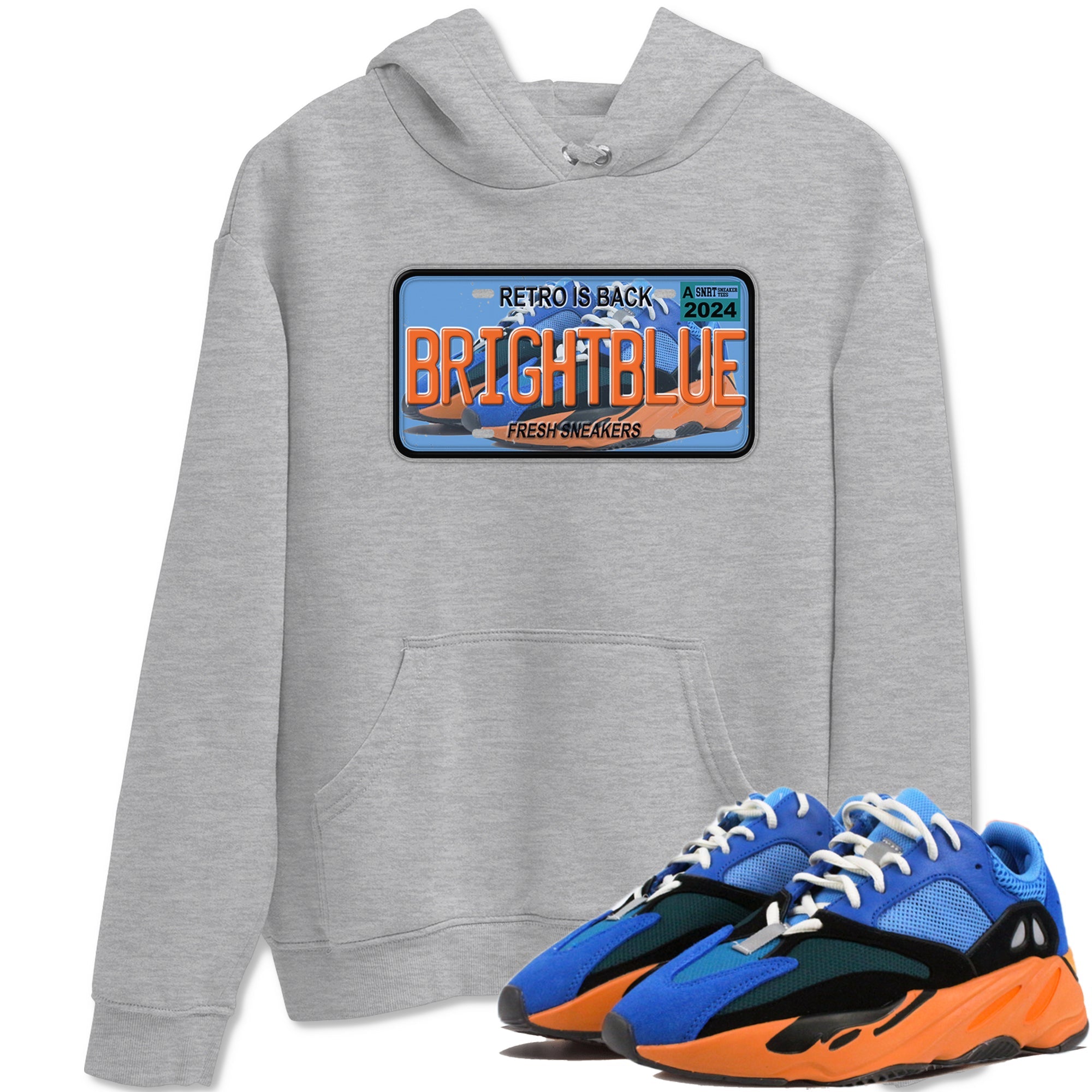 Yeezy 700 Bright Blue shirts to match jordans Sneaker Plate sneaker match tees Yeezy 700 Bright Blue match shoes to clothes Drip Gear Zone unisex cotton Heather Grey 1 shirts