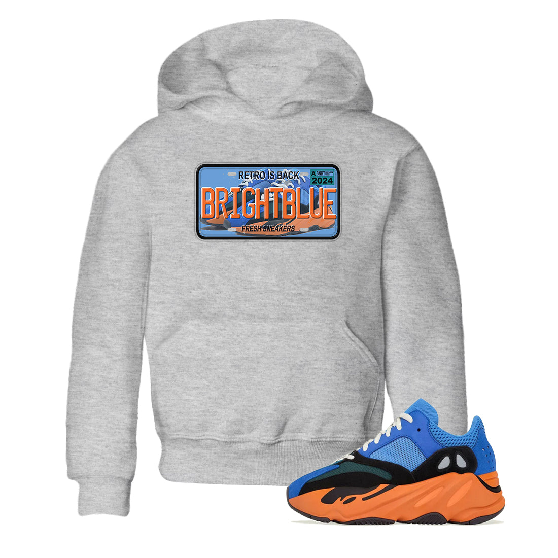 Yeezy 700 Bright Blue shirts to match jordans Sneaker Plate sneaker match tees Yeezy 700 Bright Blue match shoes to clothes Drip Gear Zone Youth Baby Heather Grey 1 tee