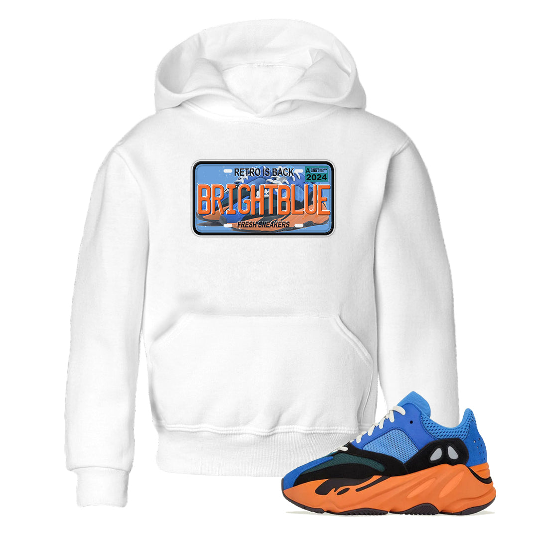 Yeezy 700 Bright Blue shirts to match jordans Sneaker Plate sneaker match tees Yeezy 700 Bright Blue match shoes to clothes Drip Gear Zone Youth Baby White 1 tee