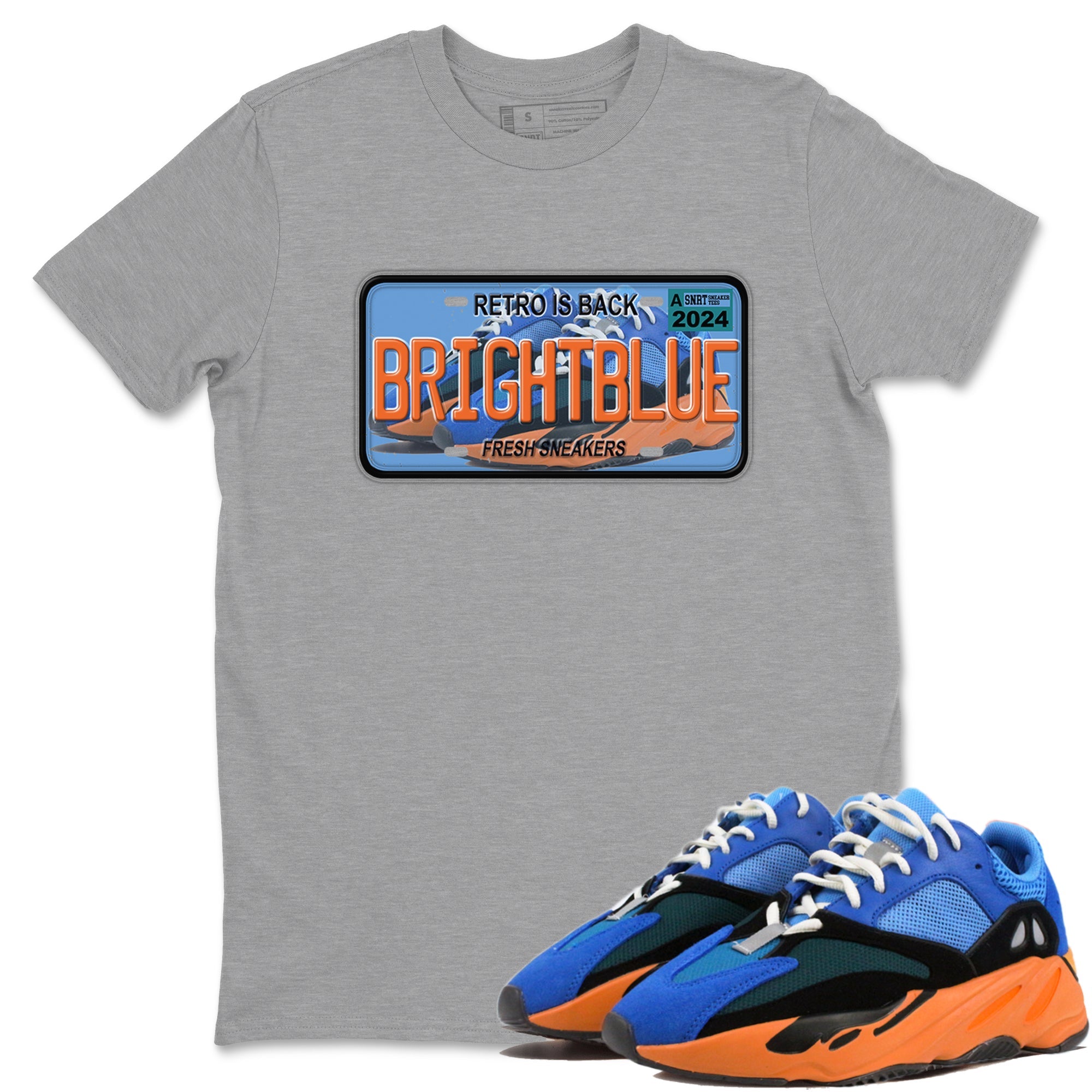 Yeezy 700 Bright Blue shirts to match jordans Sneaker Plate sneaker match tees Yeezy 700 Bright Blue match shoes to clothes Drip Gear Zone unisex cotton Heather Grey 1 shirts