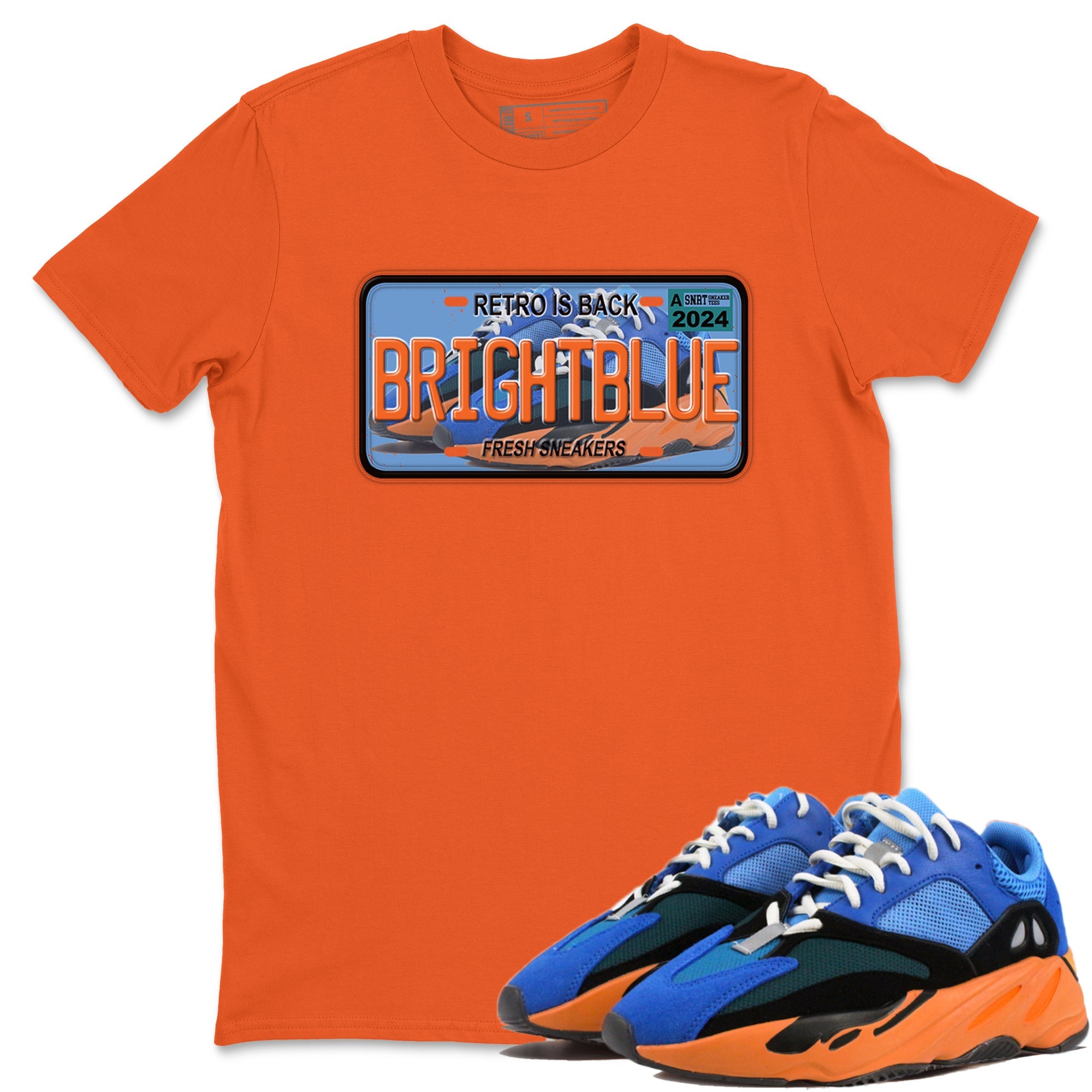 Yeezy 700 Bright Blue shirts to match jordans Sneaker Plate sneaker match tees Yeezy 700 Bright Blue match shoes to clothes Drip Gear Zone unisex cotton Orange 1 shirts