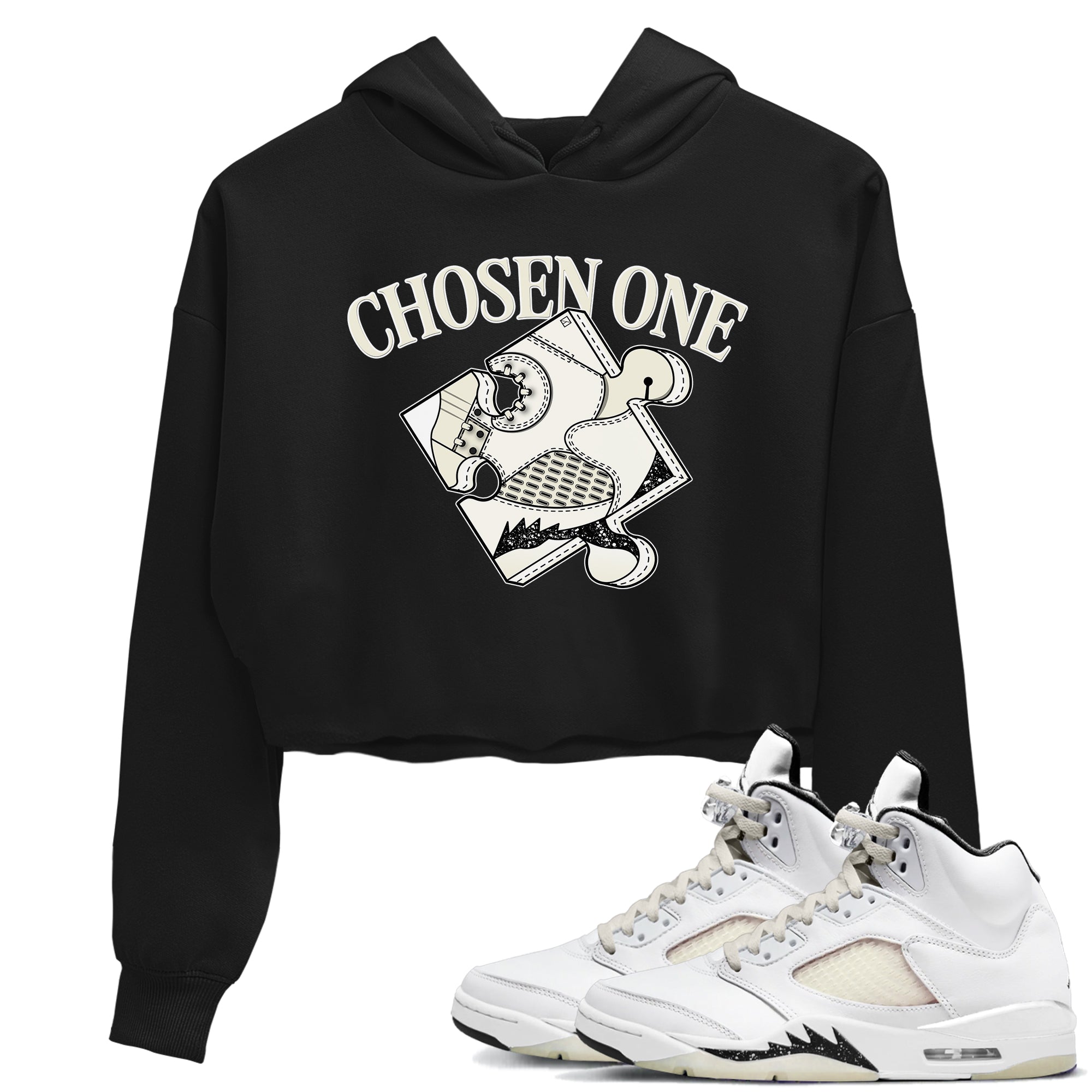5s Sail shirt to match jordans Sneaker Puzzle sneaker tees Air Jordan 5 Sail Drip Gear Zone Black 1 crop length shirt