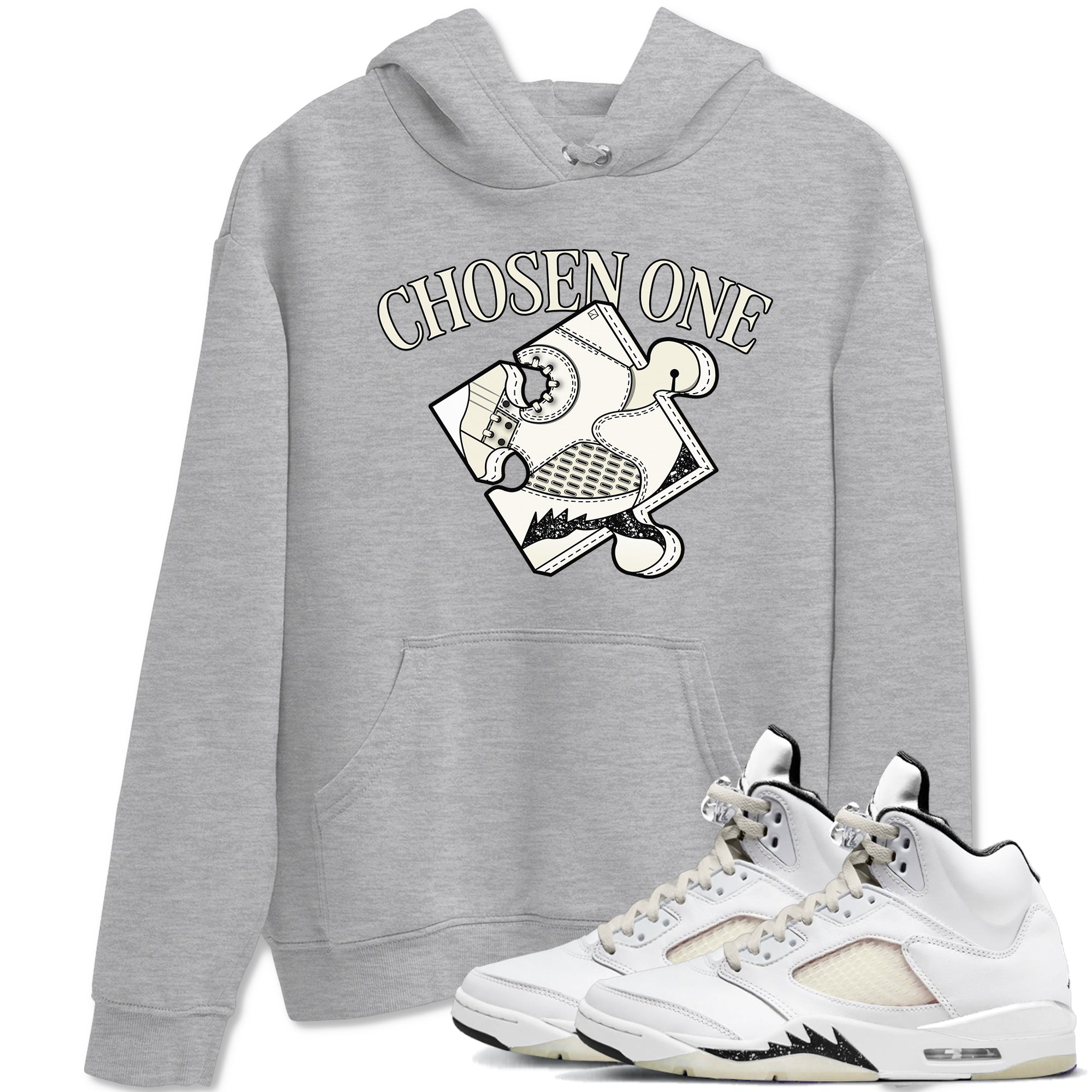 5s Sail shirt to match jordans Sneaker Puzzle sneaker tees Air Jordan 5 Sail Drip Gear Zone unisex cotton Heather Grey 1 crew neck shirt