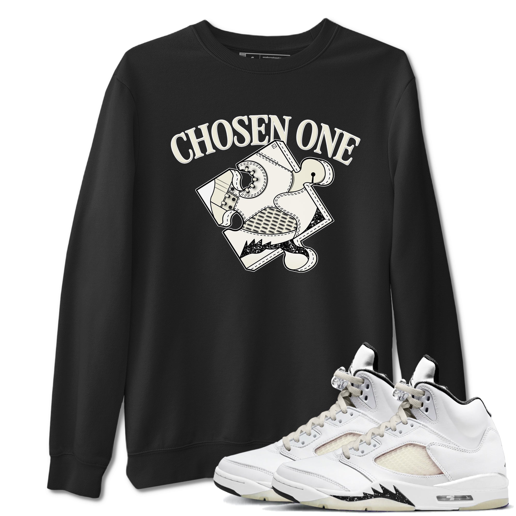 5s Sail shirt to match jordans Sneaker Puzzle sneaker tees Air Jordan 5 Sail Drip Gear Zone unisex cotton Black 1 crew neck shirt