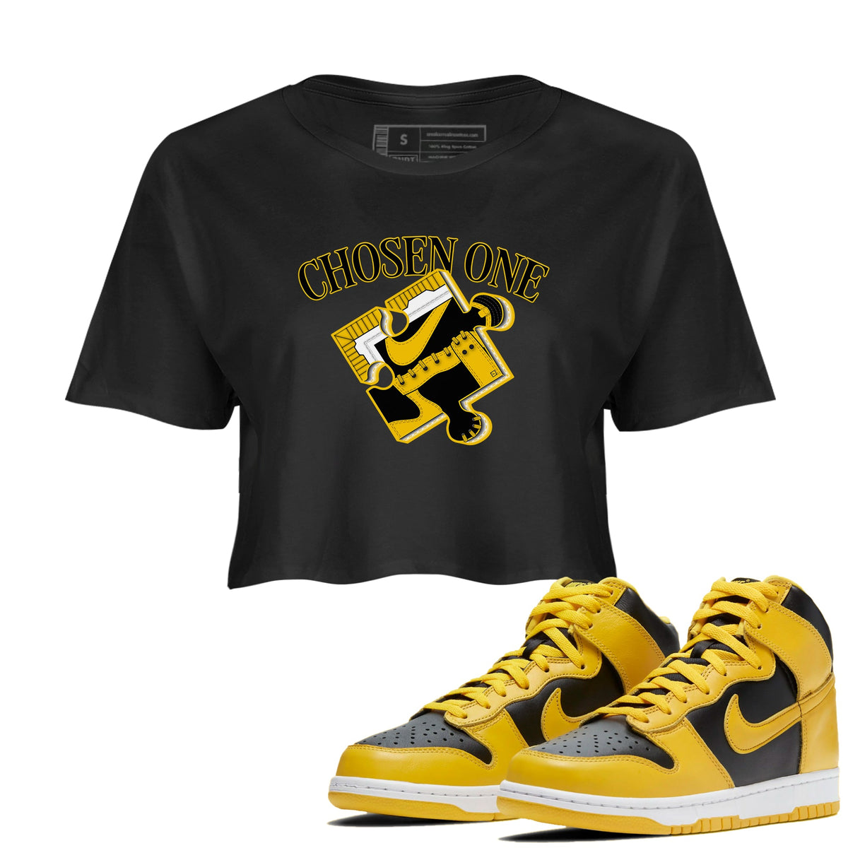 Dunk High Wu Tang shirts to match jordans Sneaker Puzzle sneaker match tees Dunk High Wu Tang match shoes to clothes Drip Gear Zone unisex cotton Black 1 crop tee