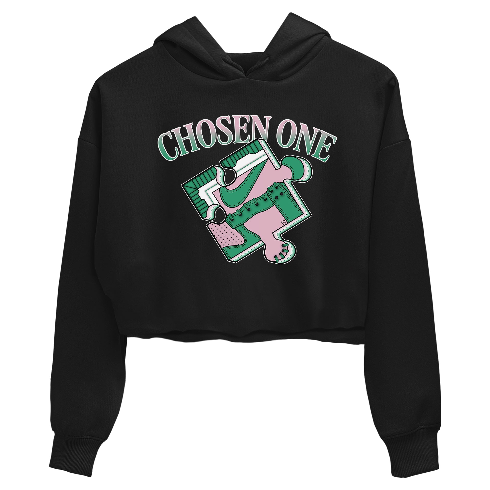 Dunk Medium Soft Pink Malachite shirt to match jordans Sneaker Puzzle sneaker tees Dunk Medium Soft Pink Malachite Drip Gear Zone Black 2 crop length shirt