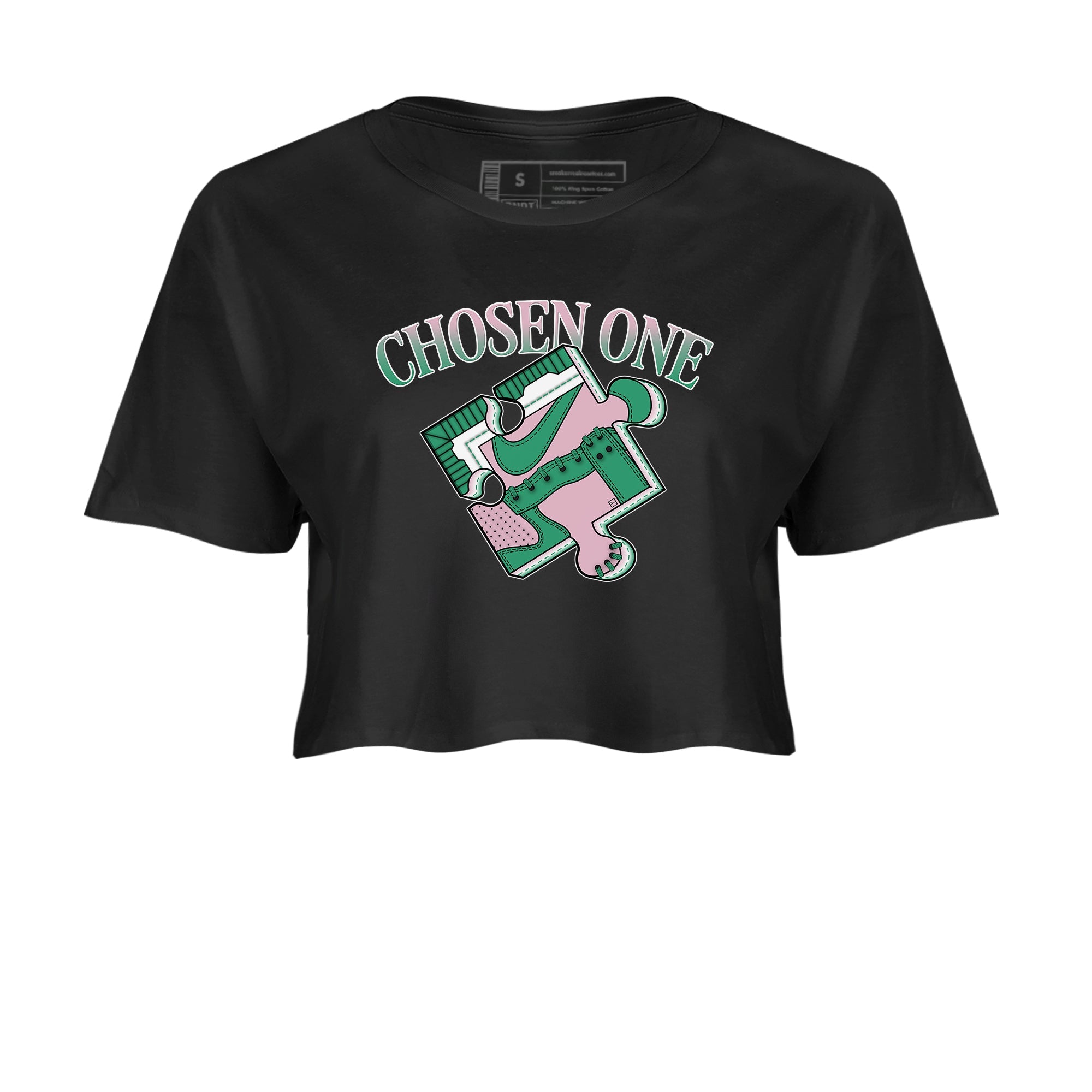 Dunk Medium Soft Pink Malachite shirt to match jordans Sneaker Puzzle sneaker tees Dunk Medium Soft Pink Malachite Drip Gear Zone Black 2 crop length shirt