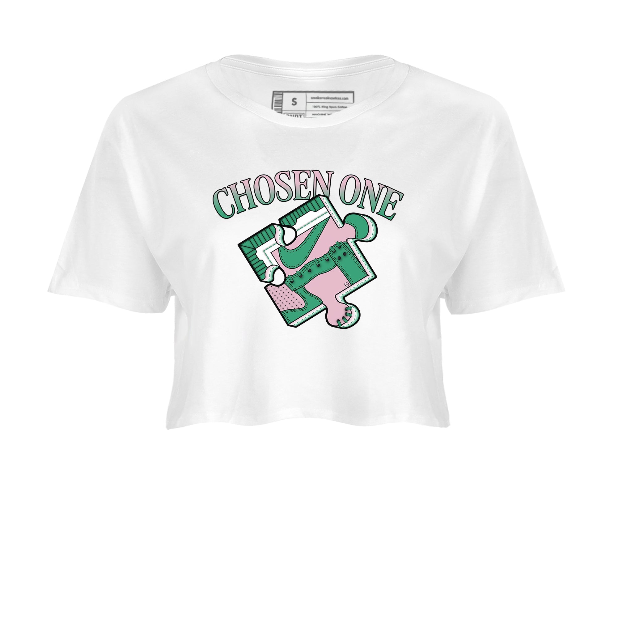 Dunk Medium Soft Pink Malachite shirt to match jordans Sneaker Puzzle sneaker tees Dunk Medium Soft Pink Malachite Drip Gear Zone White 2 crop length shirt