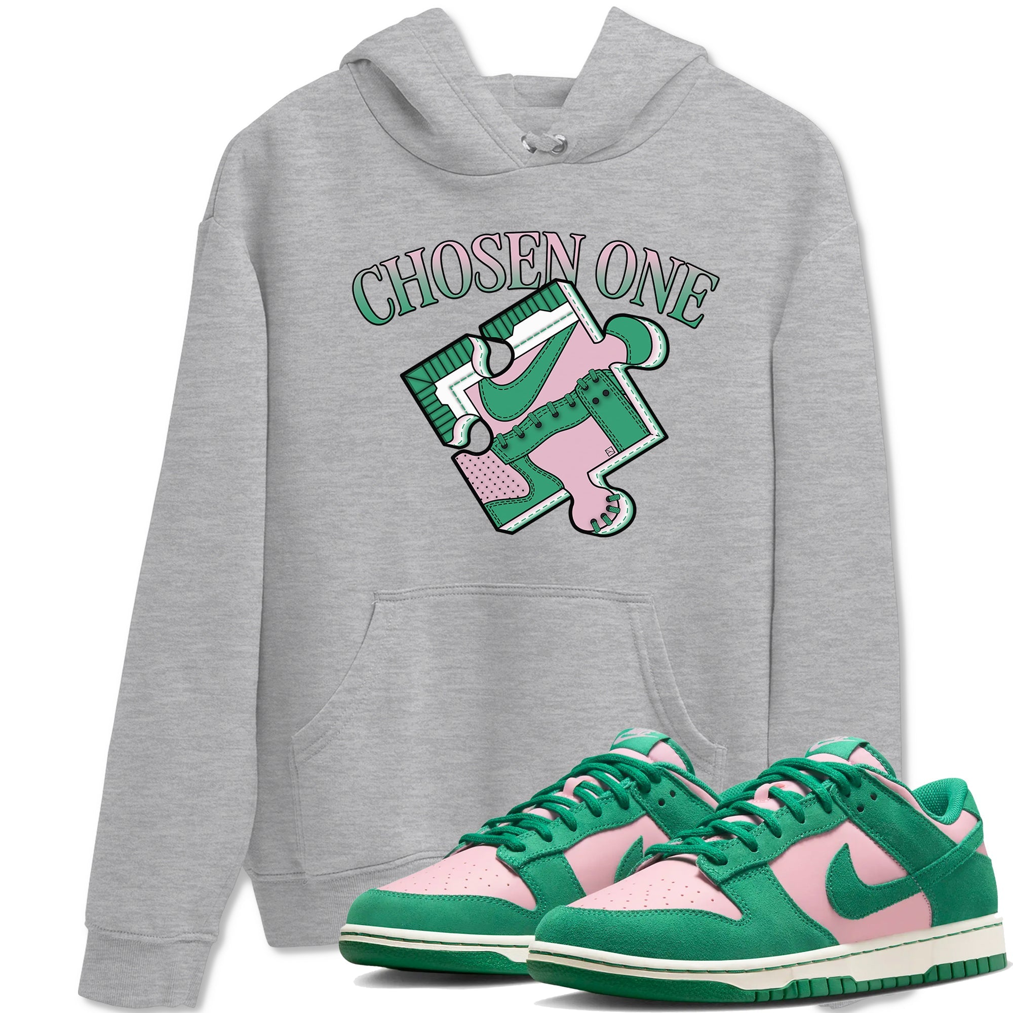 Dunk Medium Soft Pink Malachite shirt to match jordans Sneaker Puzzle sneaker tees Dunk Medium Soft Pink Malachite Drip Gear Zone unisex cotton Heather Grey 1 crew neck shirt