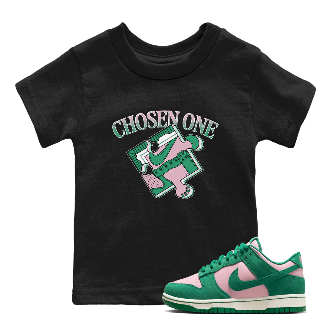 Dunk Medium Soft Pink Malachite shirt to match jordans Sneaker Puzzle sneaker tees Dunk Medium Soft Pink Malachite Drip Gear Zone baby toddler Black 1 cotton Shirt