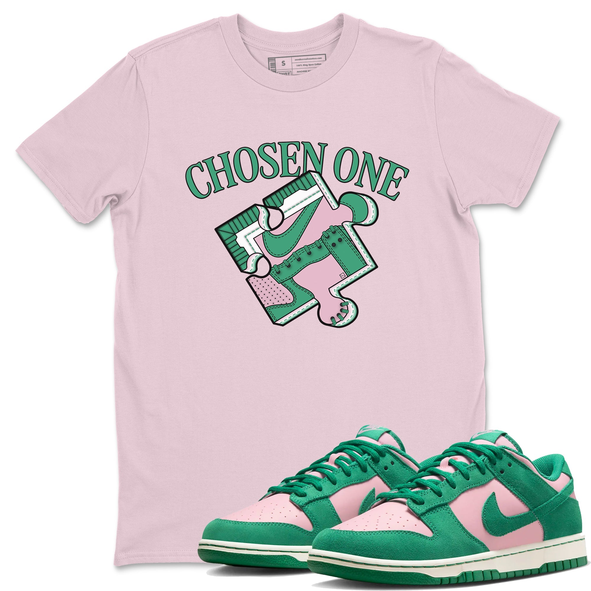 Dunk Medium Soft Pink Malachite shirt to match jordans Sneaker Puzzle sneaker tees Dunk Medium Soft Pink Malachite Drip Gear Zone unisex cotton Pink 1 crew neck shirt