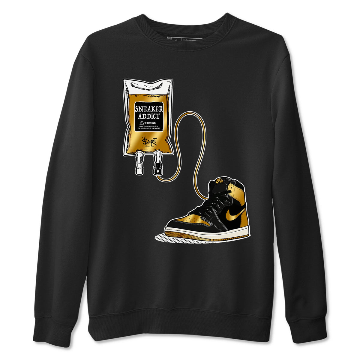 1s Black Metallic Gold shirts to match jordans Sneaker Therapy sneaker match tees Air Jordan 1 Black Metallic Gold Drip Gear Zone unisex cotton Black 2 crew neck shirts