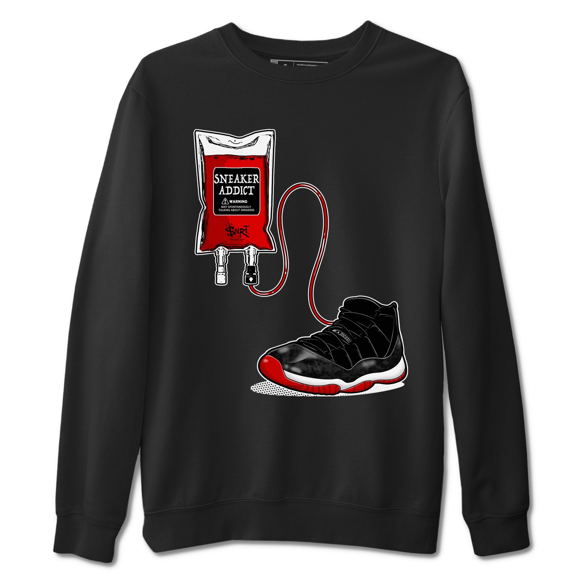 11s Bred Velvet shirts to match jordans Sneaker Therapy sneaker match tees Air Jordan 11 Bred Velvet Drip Gear Zone unisex cotton Black 2 crew neck shirts